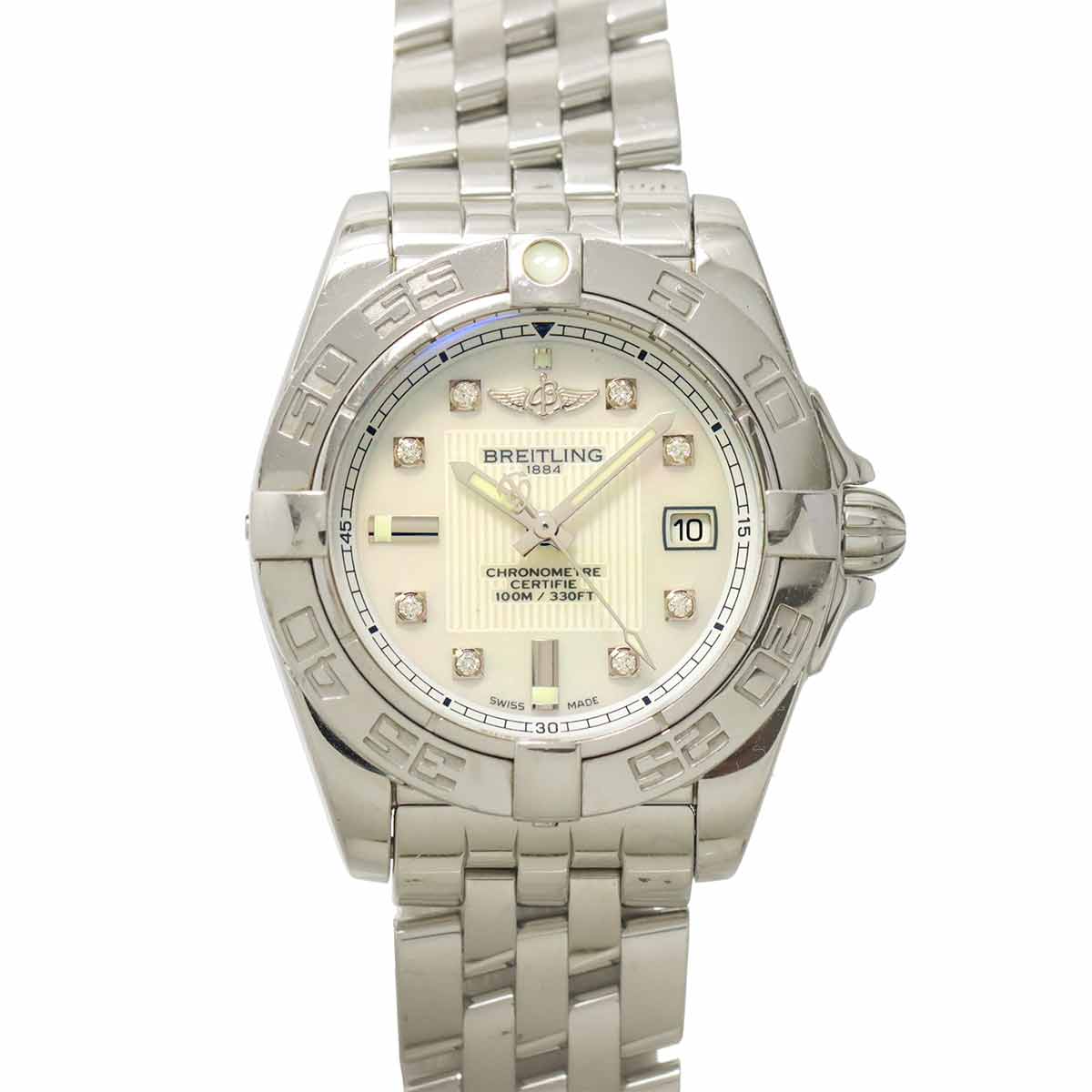 Galactic A71356 Date Quartz White Shell Dial 8P Diamond