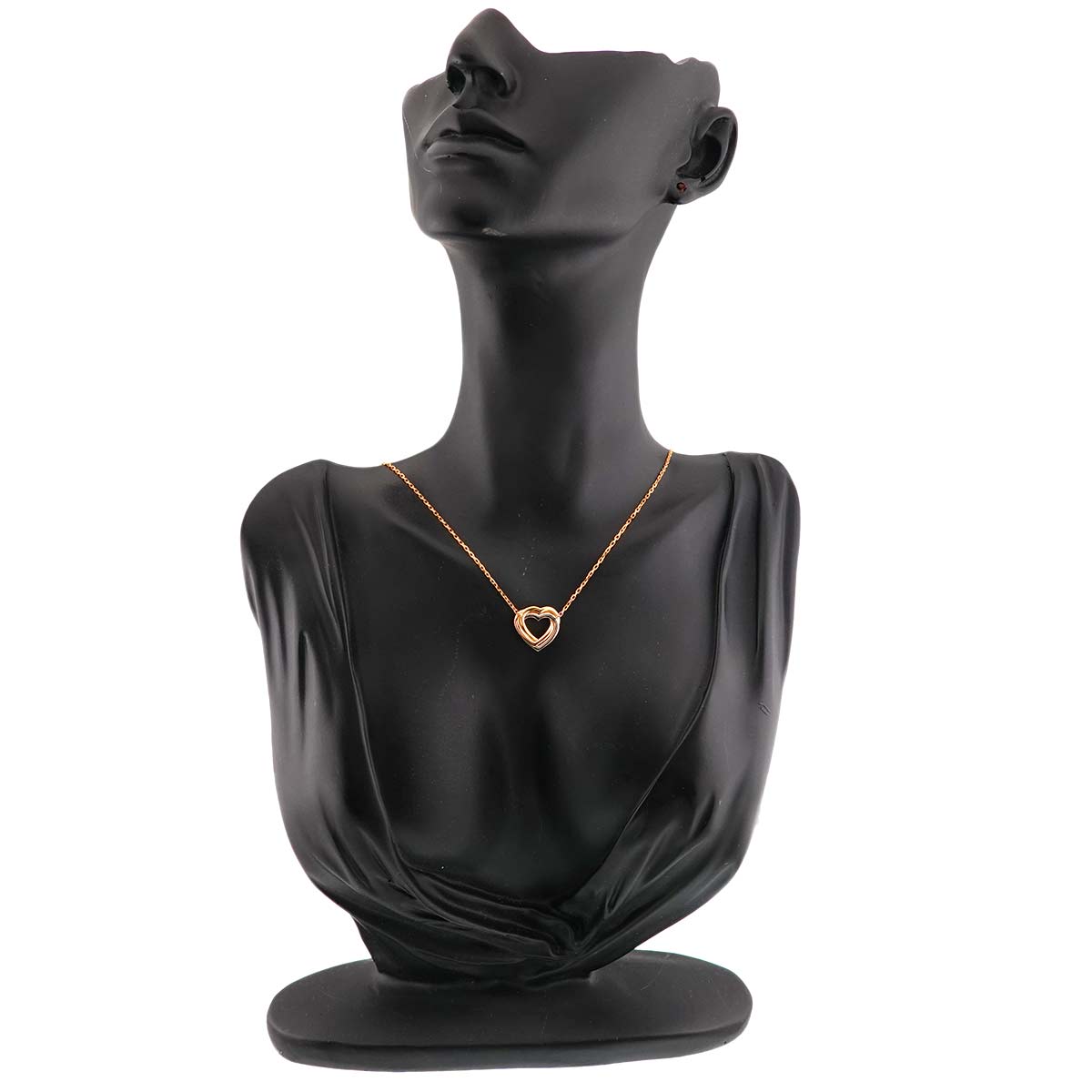 Trinity Heart Necklace 18K YG WG PG 750