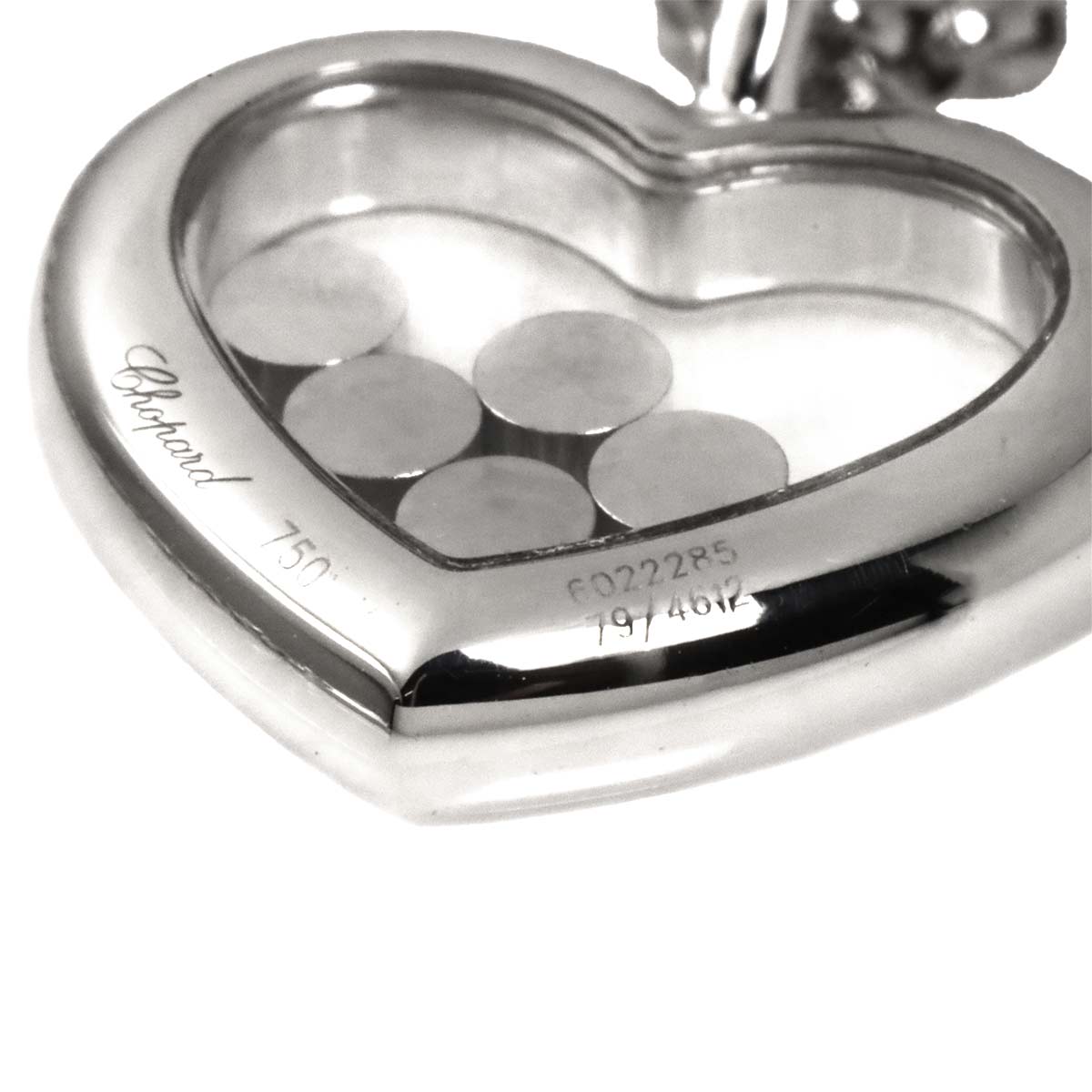 Happy Diamond Heart Necklace 18K White Gold 750