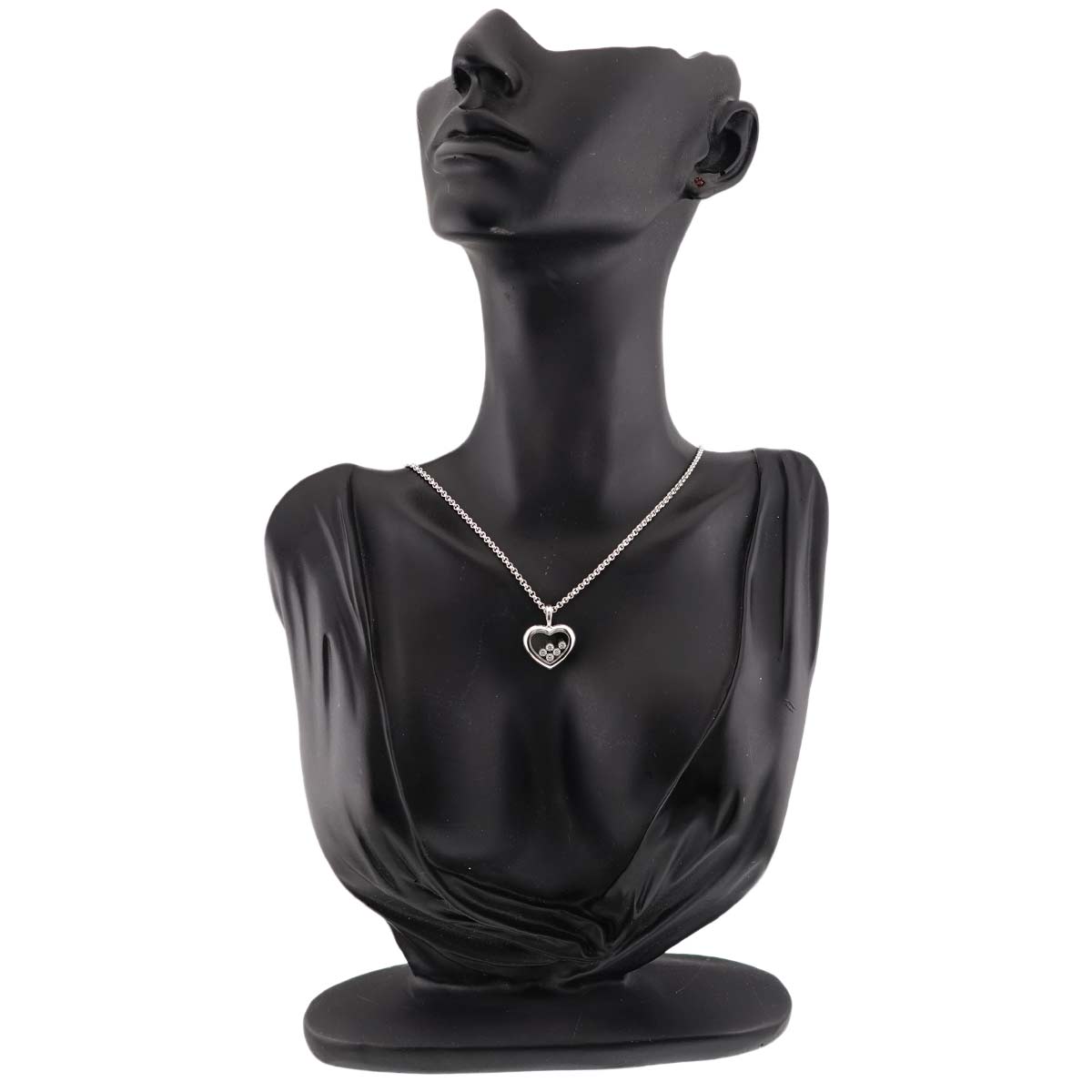 Happy Diamond Heart Necklace 18K White Gold 750
