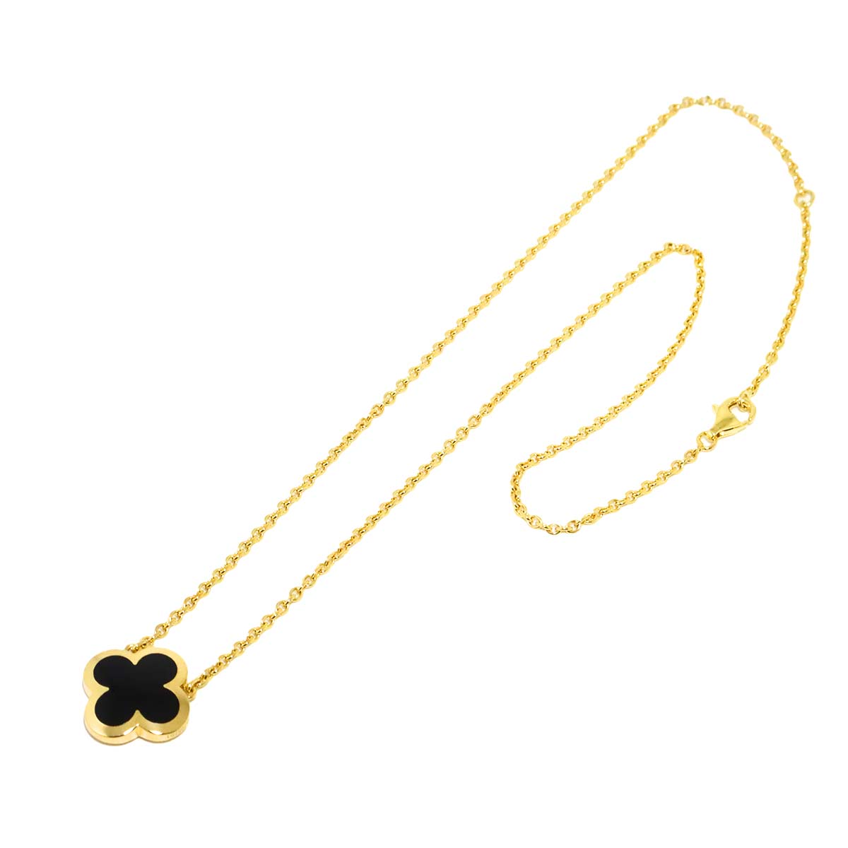 Pure Alhambra Onyx Necklace 18K YG 750