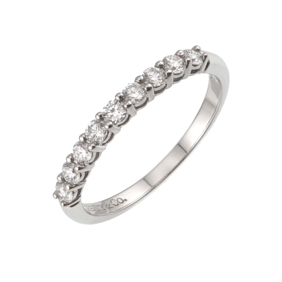 Forever Half Diamond Ring Platinum size6.25-6.5(US)