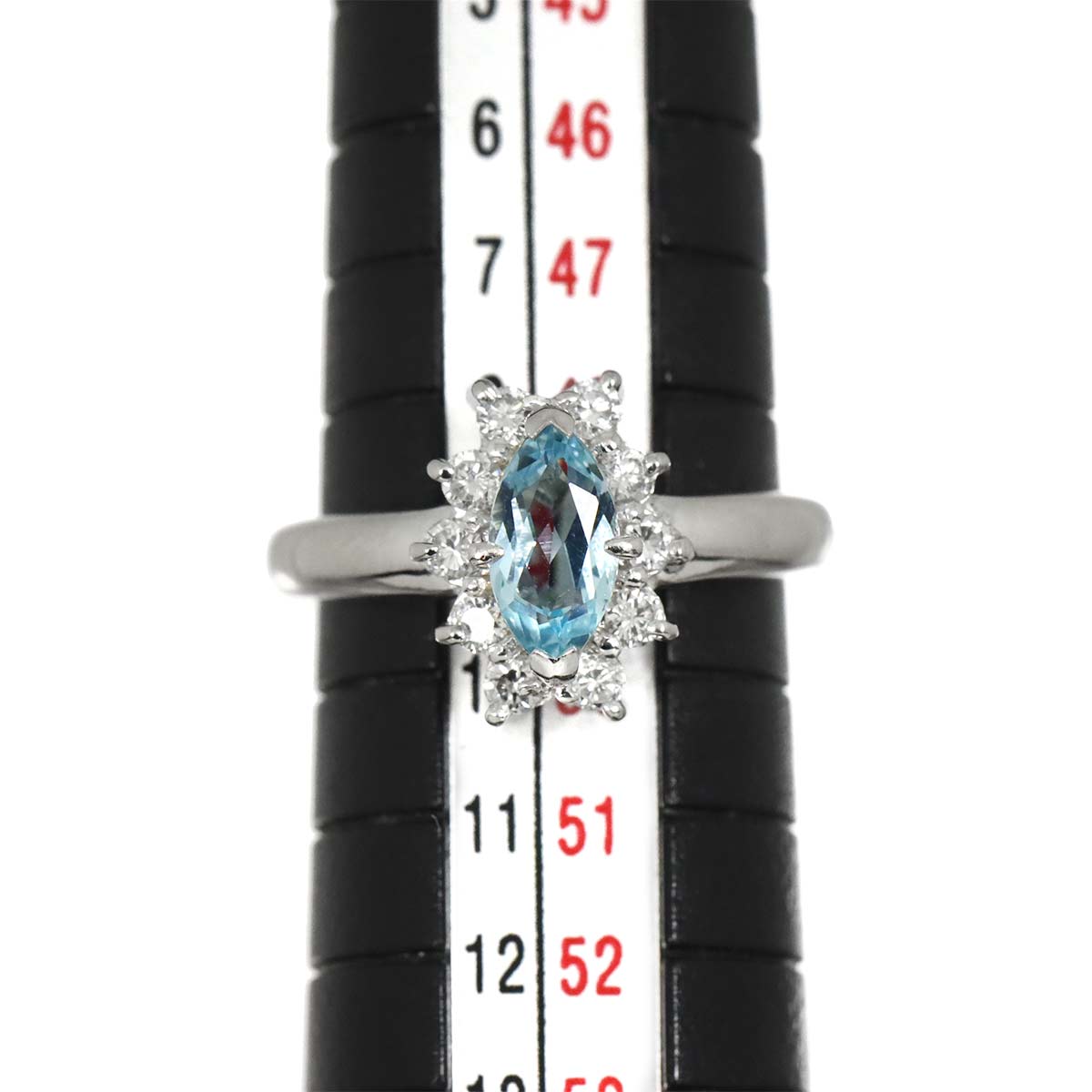 Aquamarine Diamond 0.30ct Ring Platinum size4.75-5(US)