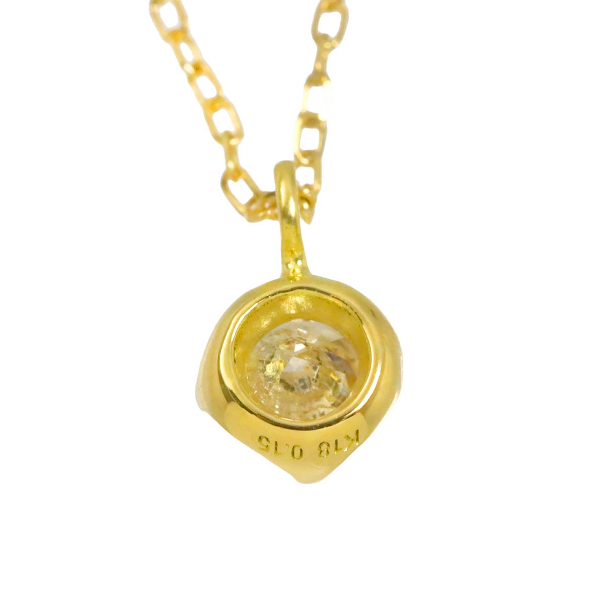 Diamond 0.15ct Necklace 18K YG Yellow Gold 750