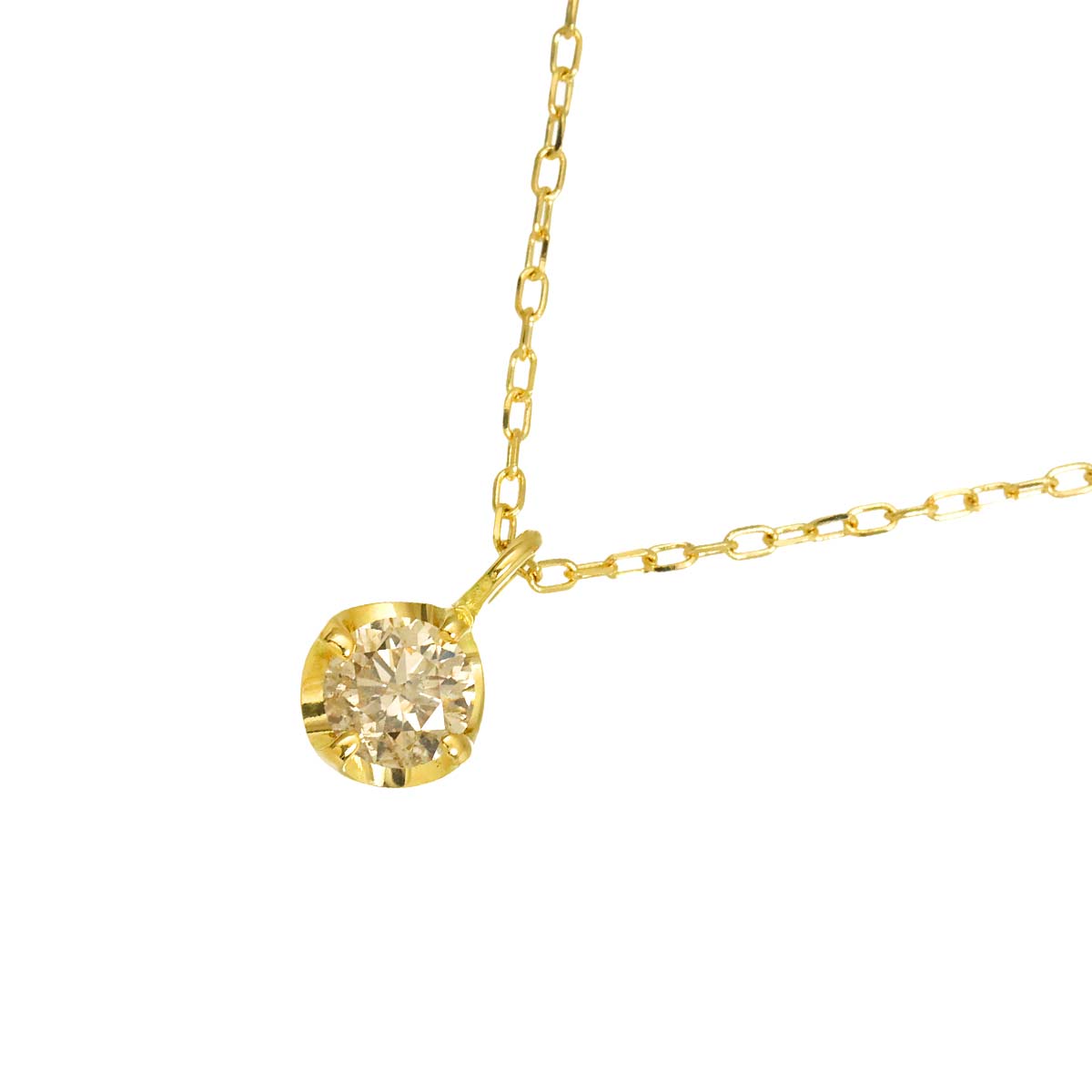 Diamond 0.15ct Necklace 18K YG Yellow Gold 750