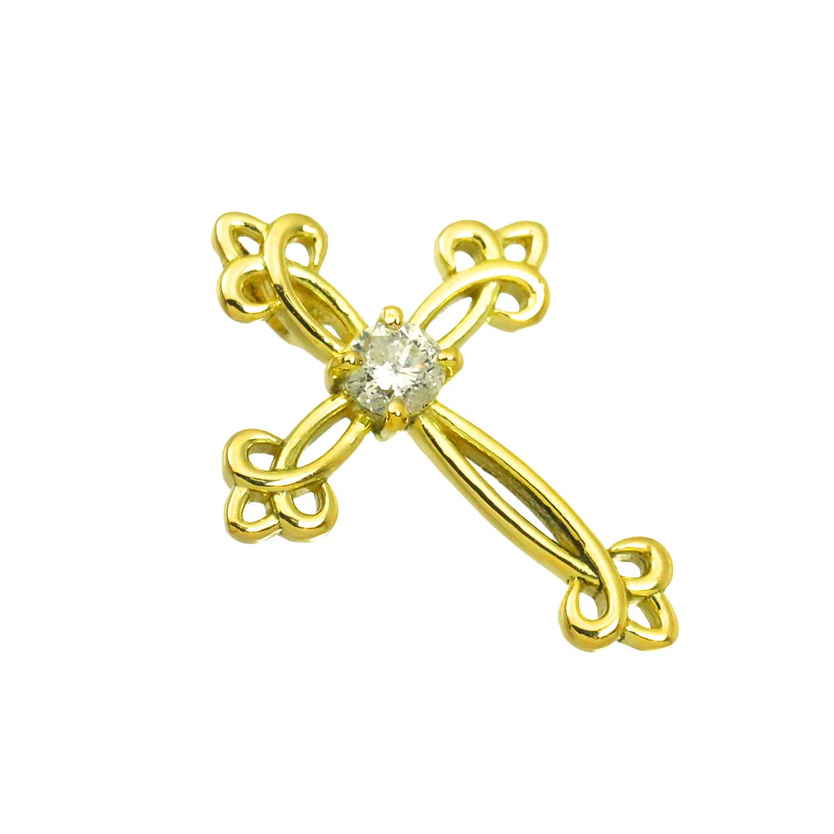 Diamond 0.10ct Pendant 18K YG Yellow Gold 750