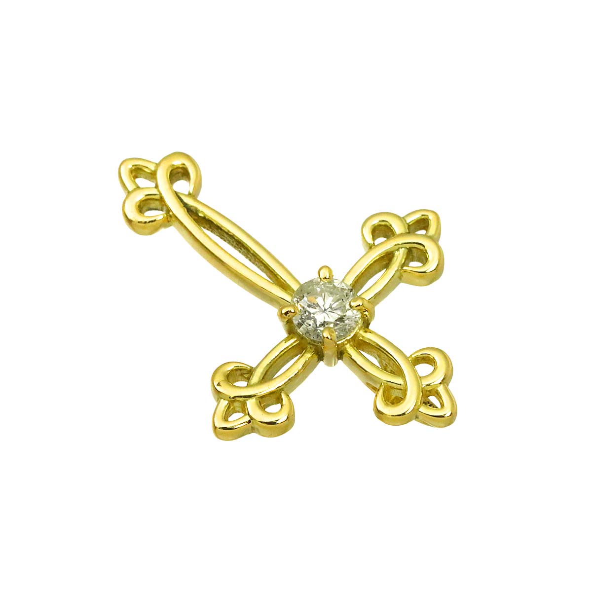 Diamond 0.10ct Pendant 18K YG Yellow Gold 750