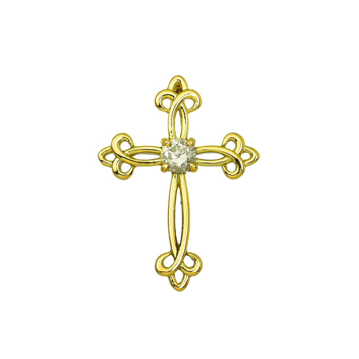 Diamond 0.10ct Pendant 18K YG Yellow Gold 750