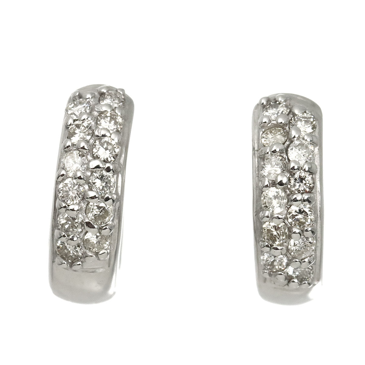 Diamond 0.10ct/0.10ct Earrings Pierced 18K K18 WG 750