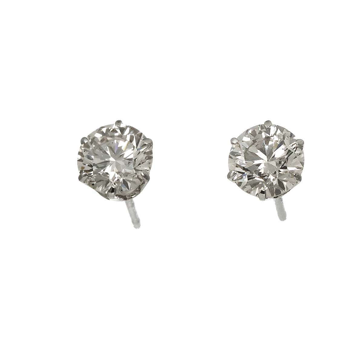 Diamond 0.50ct/0.50ct Earrings Pierced Pt Platinum