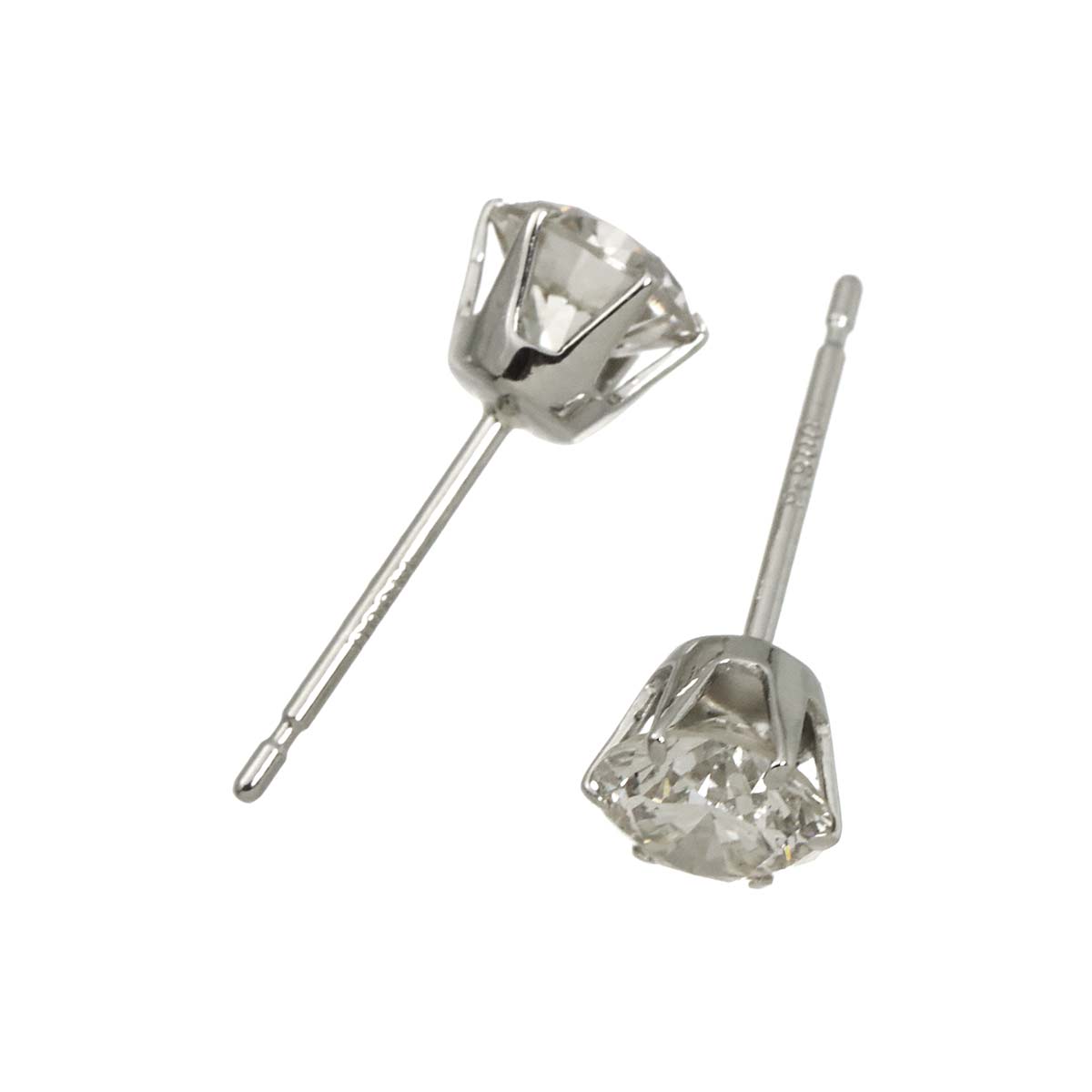 Diamond 0.50ct/0.50ct Earrings Pierced Pt Platinum