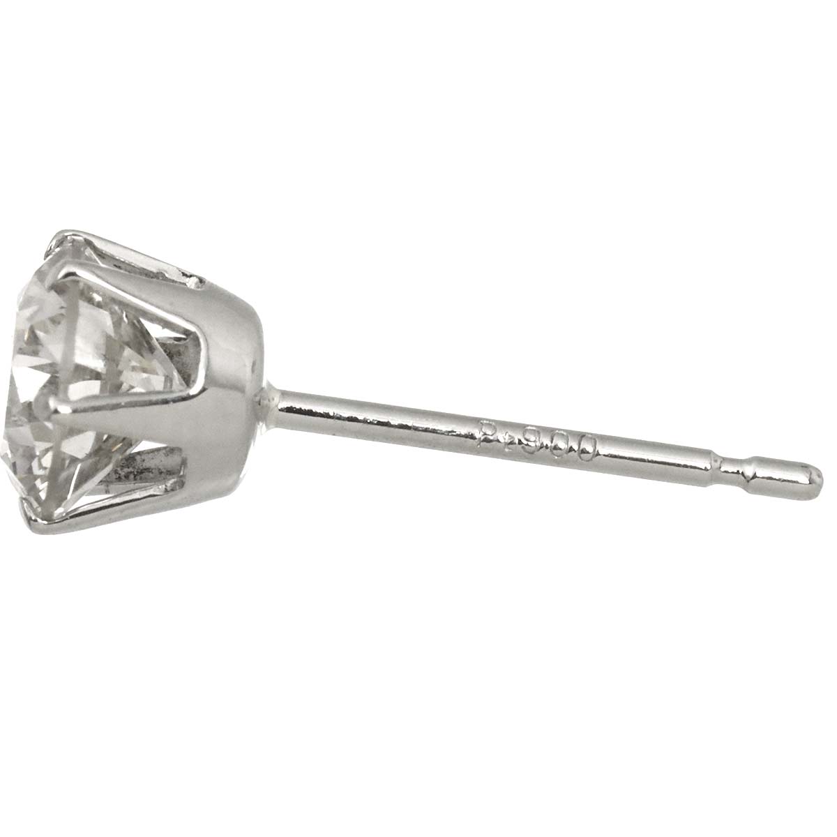 Diamond 0.50ct/0.50ct Earrings Pierced Pt Platinum