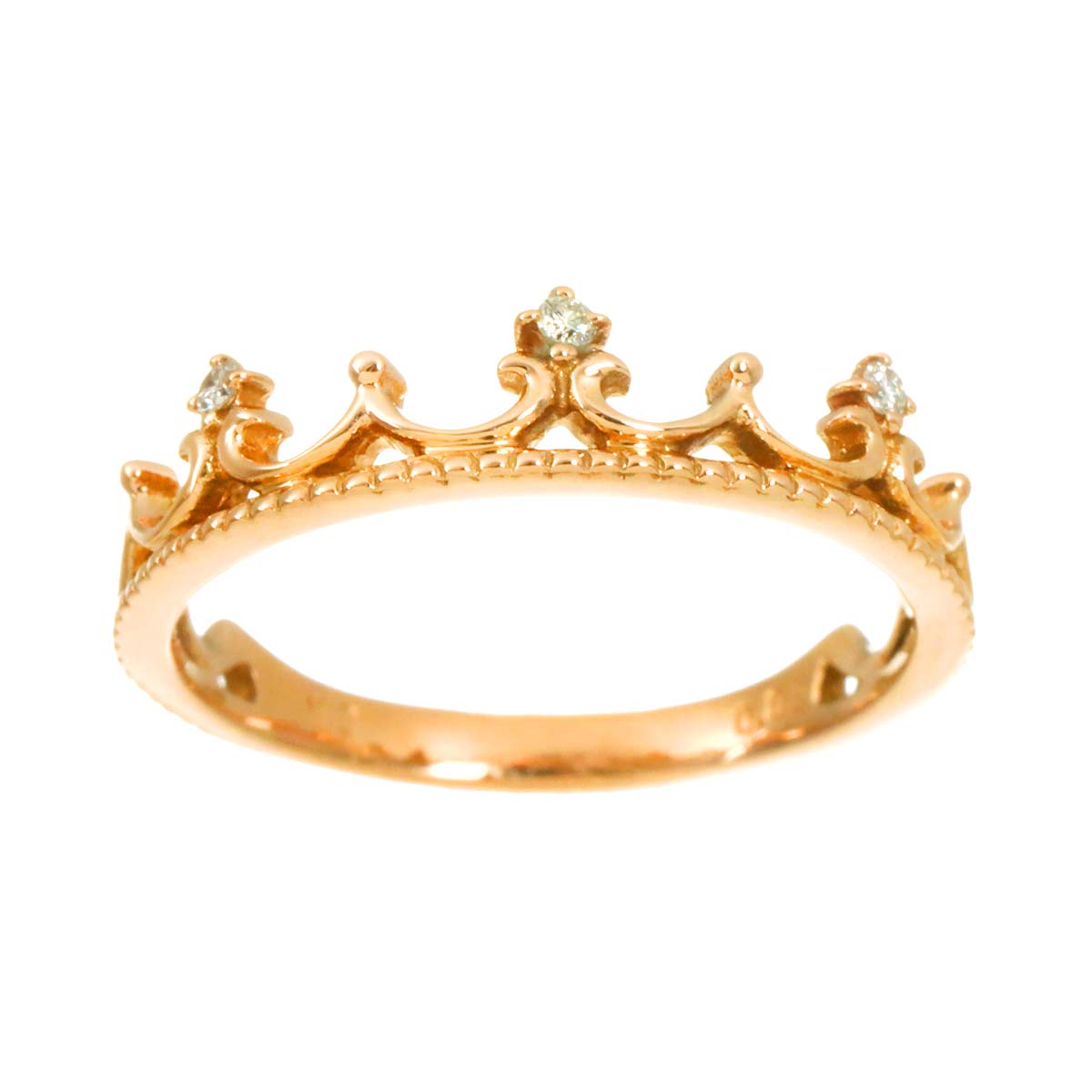 Diamond 0.03ct Ring 18K PG Pink Gold 750 Size5.25(US)