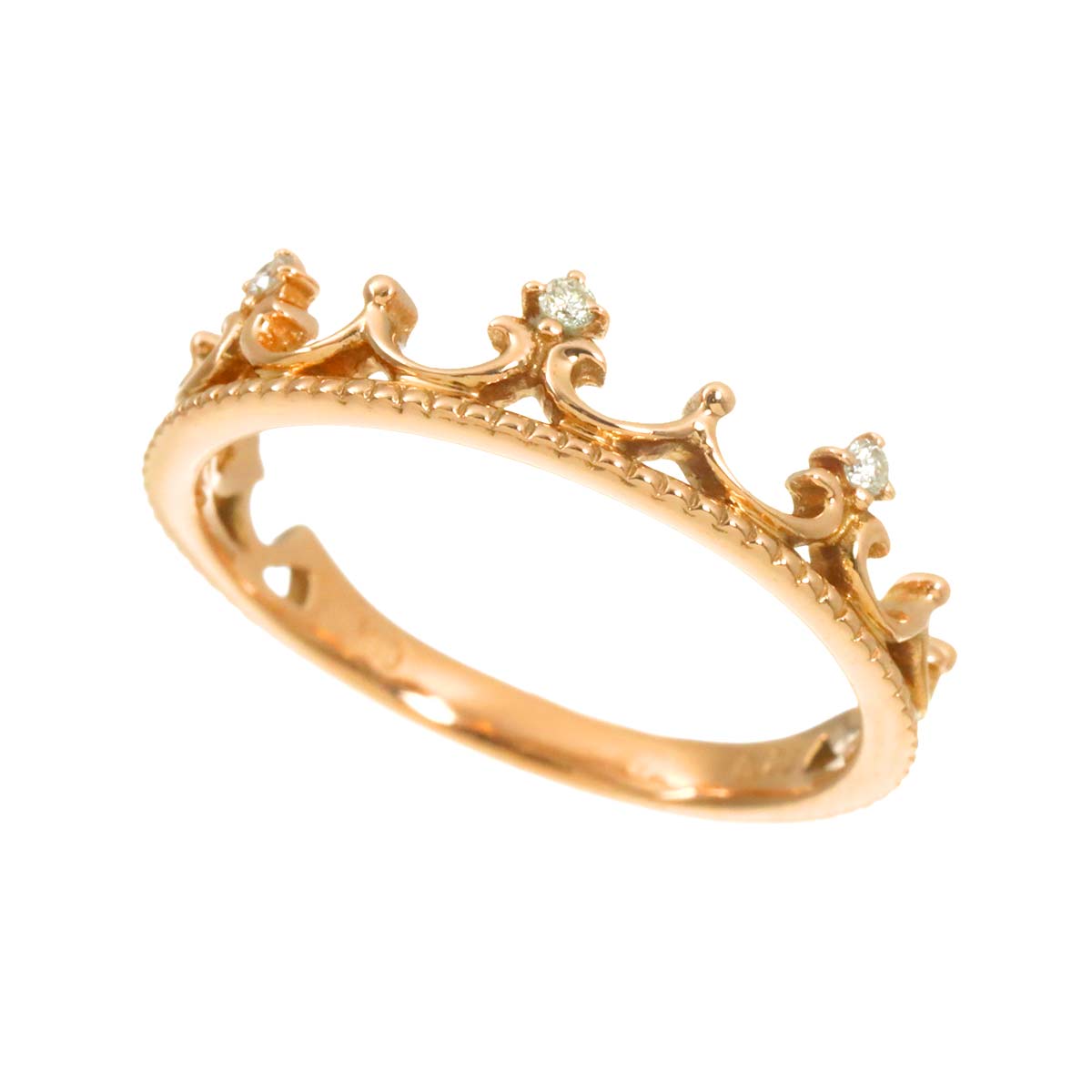 Diamond 0.03ct Ring 18K PG Pink Gold 750 Size5.25(US)
