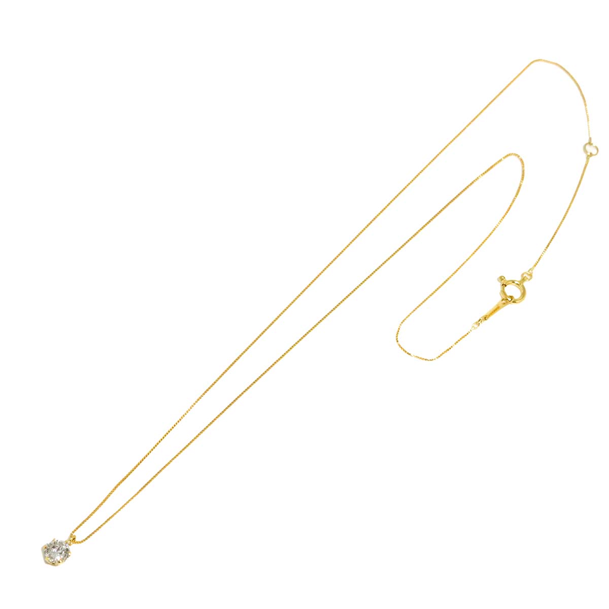 Diamond 0.306ct F/SI2 Necklace 18K YG Yellow Gold 750