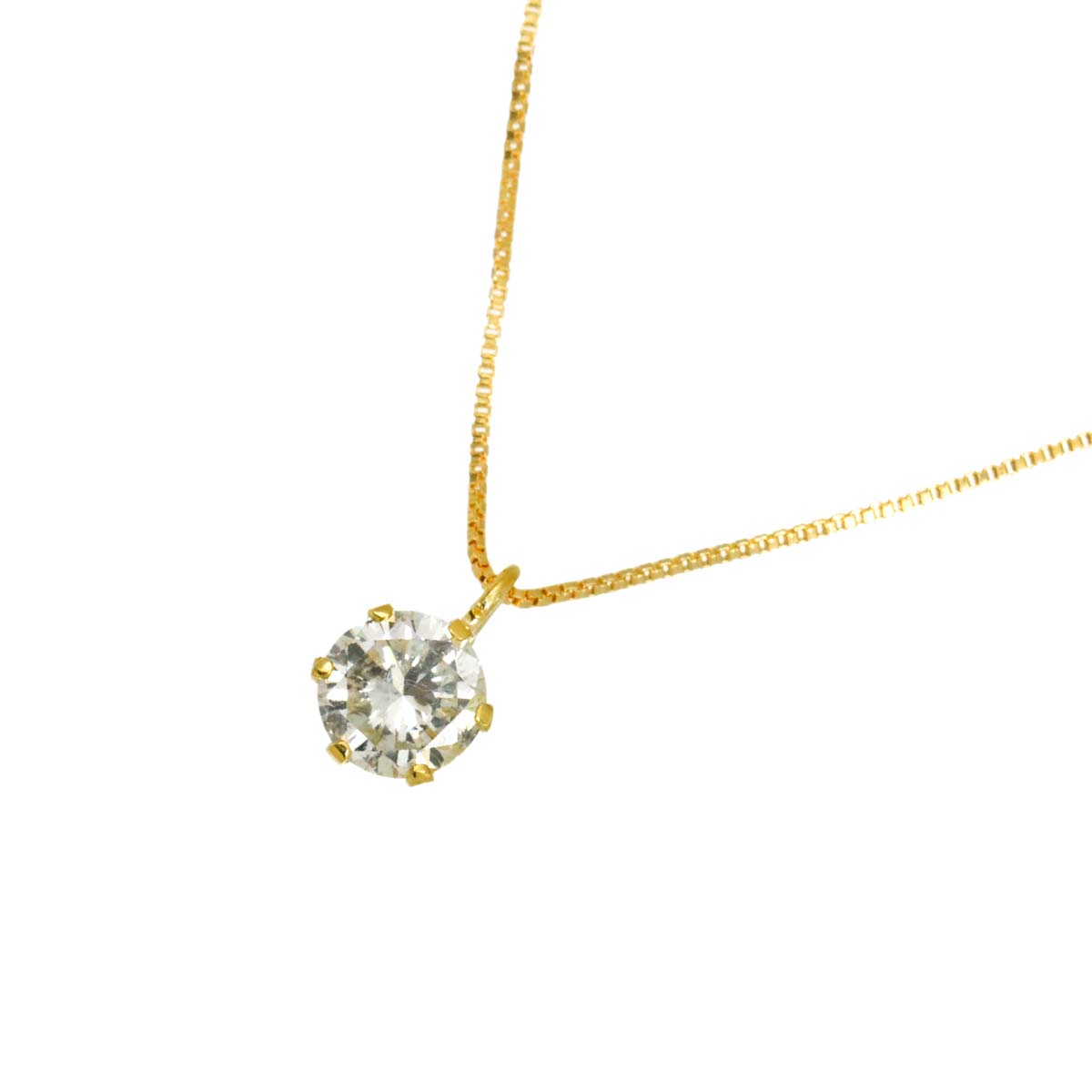 Diamond 0.306ct F/SI2 Necklace 18K YG Yellow Gold 750