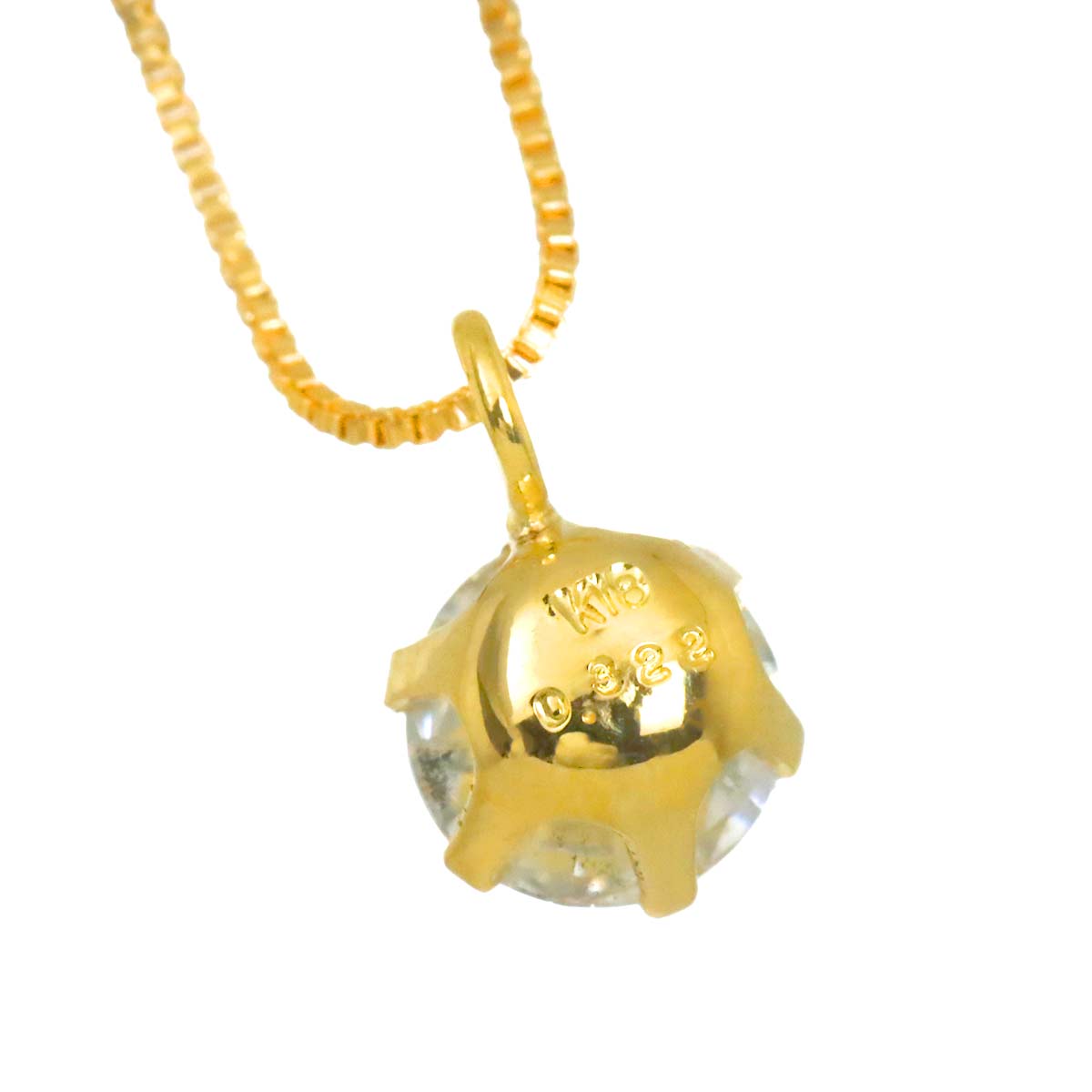Diamond 0.322ct F/SI1 Necklace 18K YG Yellow Gold 750