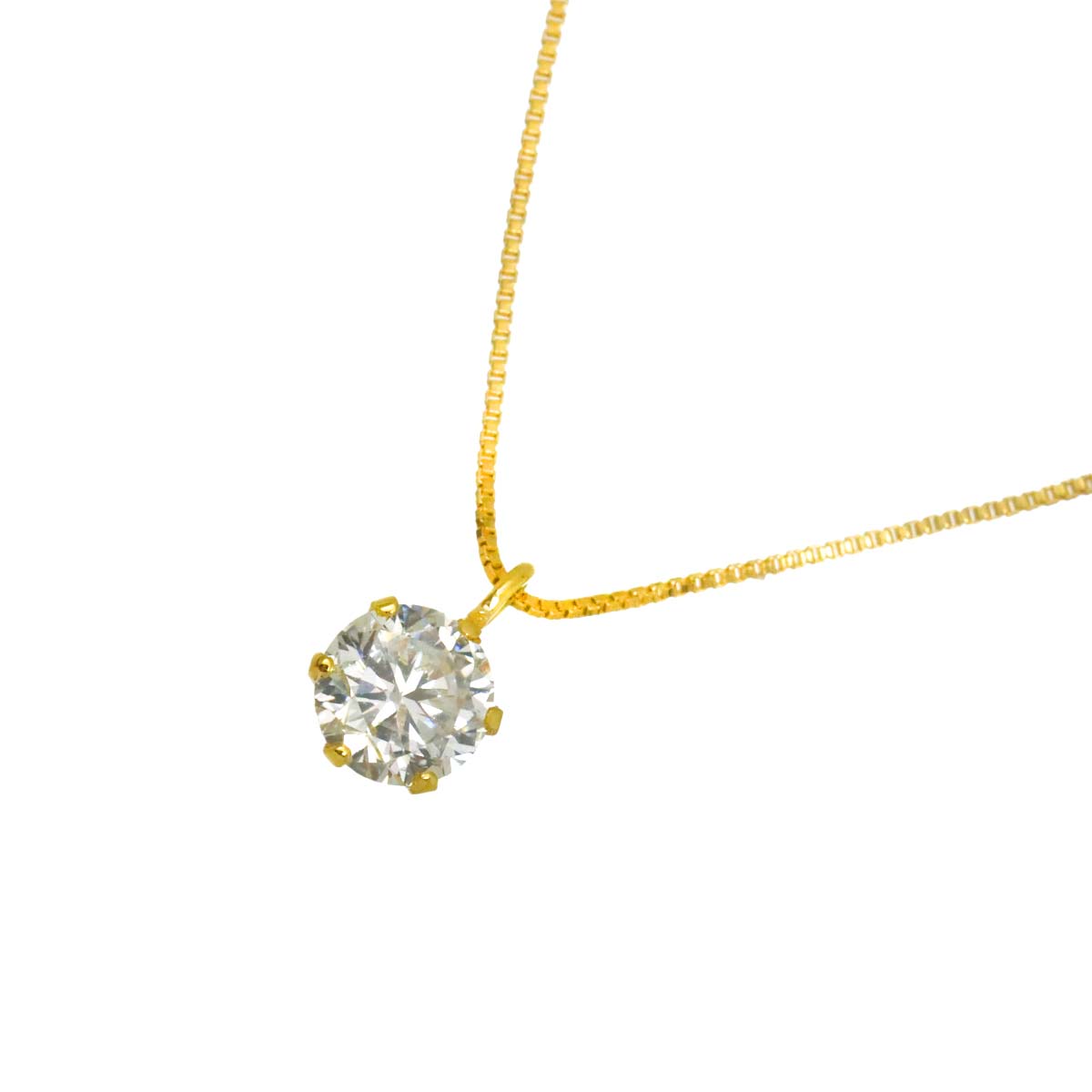 Diamond 0.322ct F/SI1 Necklace 18K YG Yellow Gold 750