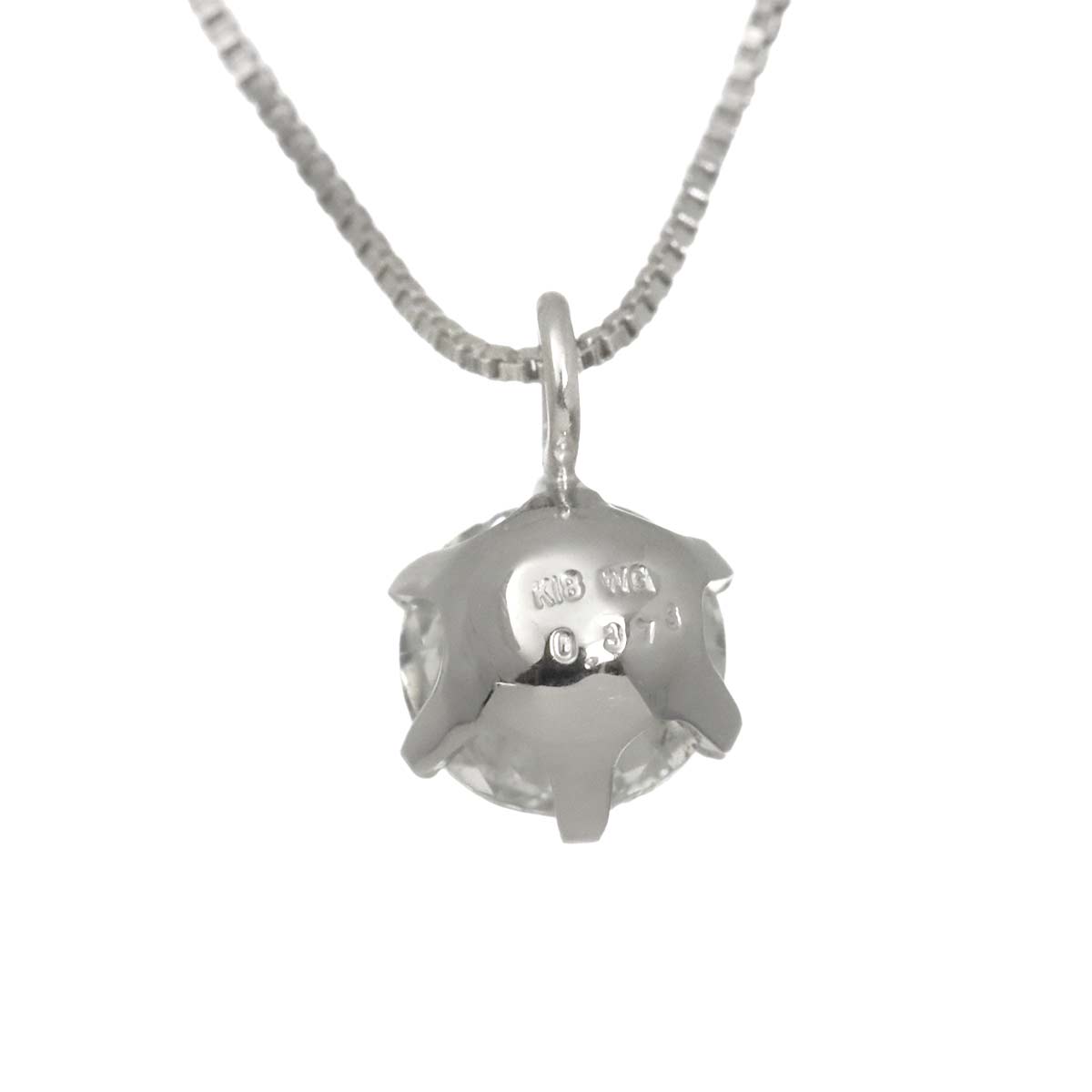 Diamond 0.373ct D/SI2 Necklace 18K K18 WG