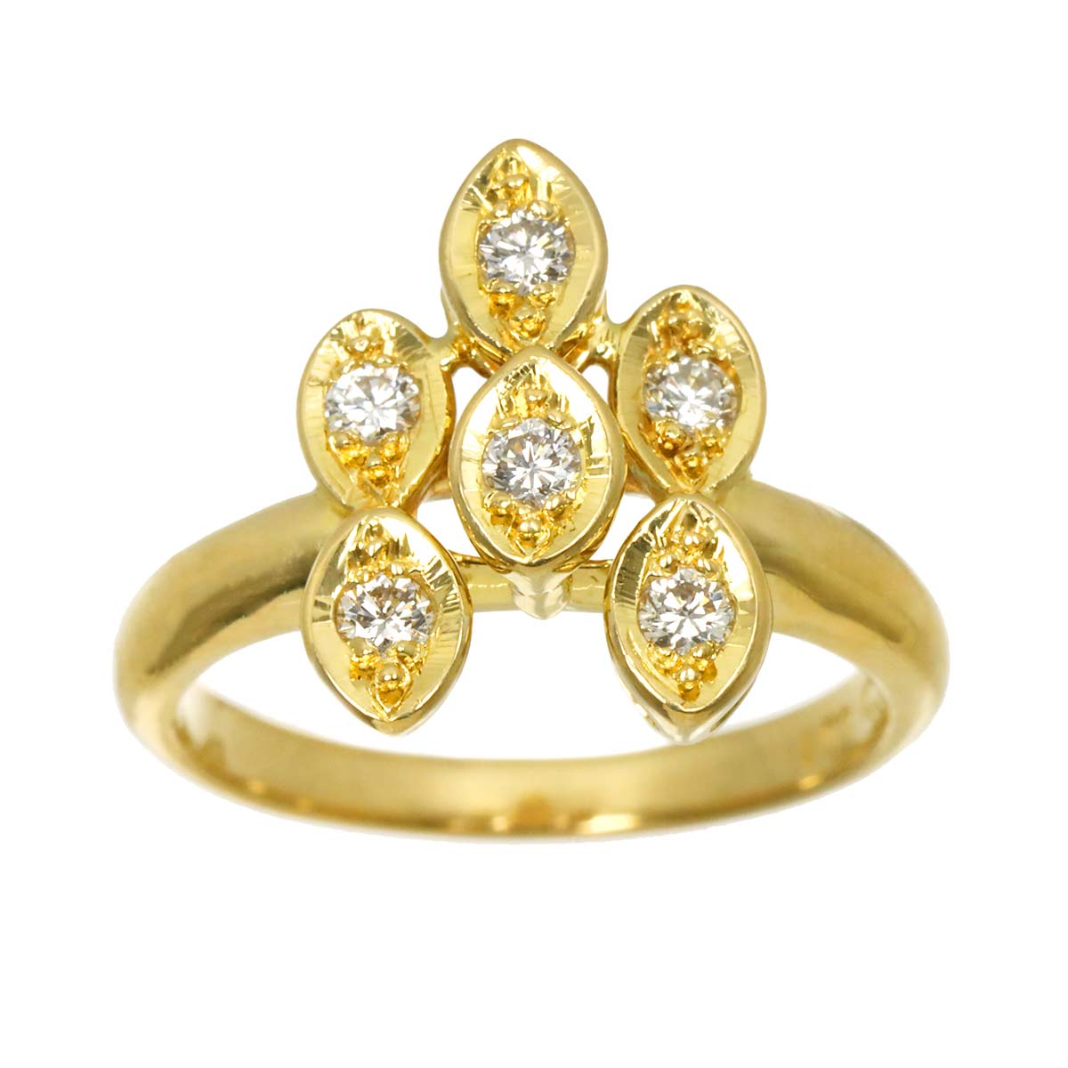 Diamond Ring 18K YG 750 size5.5-5.75(US)