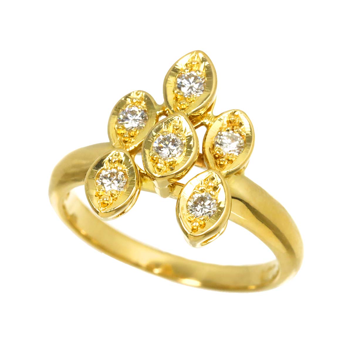 Diamond Ring 18K YG 750 size5.5-5.75(US)