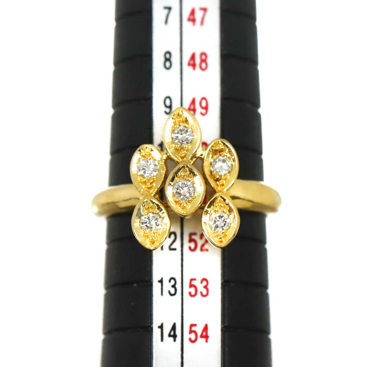 Diamond Ring 18K YG 750 size5.5-5.75(US)