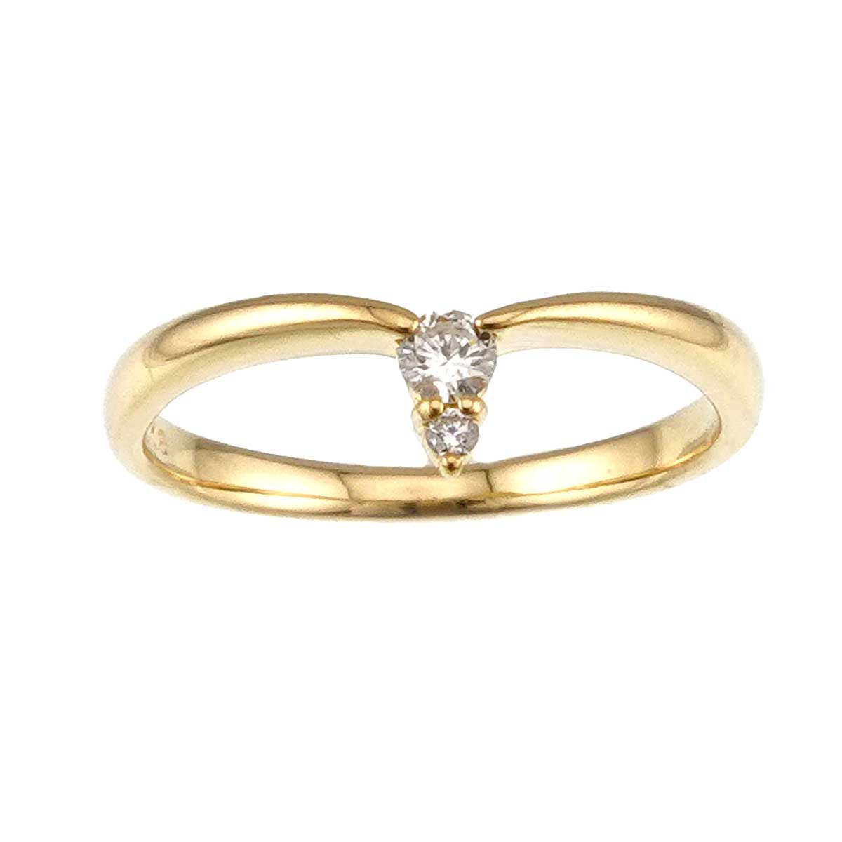 Diamond Ring 18K YG size5.25(US)