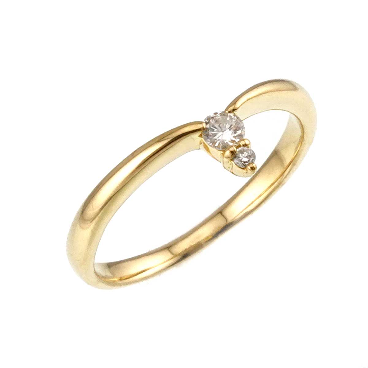 Diamond Ring 18K YG size5.25(US)