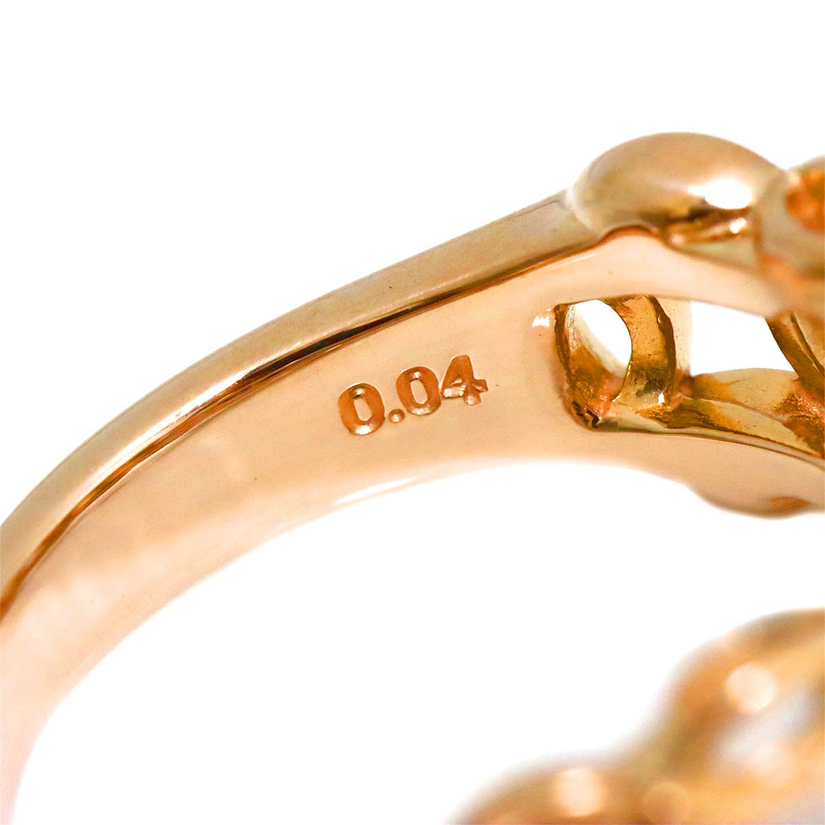 Akoya Pearl Diamond Ring 18K PG 750 Size6(US)