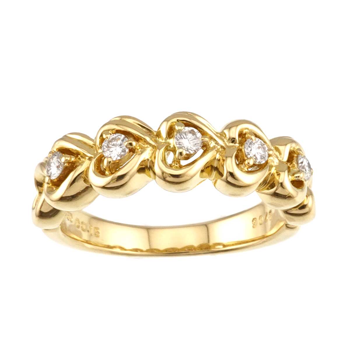 Diamond 0.15ct Ring 18K YG 750 Size6.25-6.5(US)