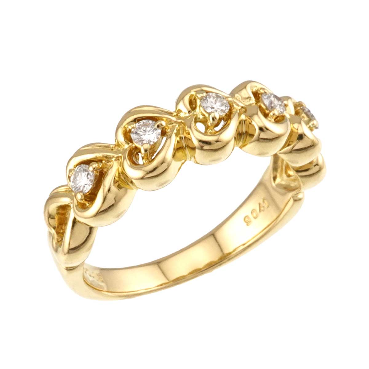 Diamond 0.15ct Ring 18K YG 750 Size6.25-6.5(US)