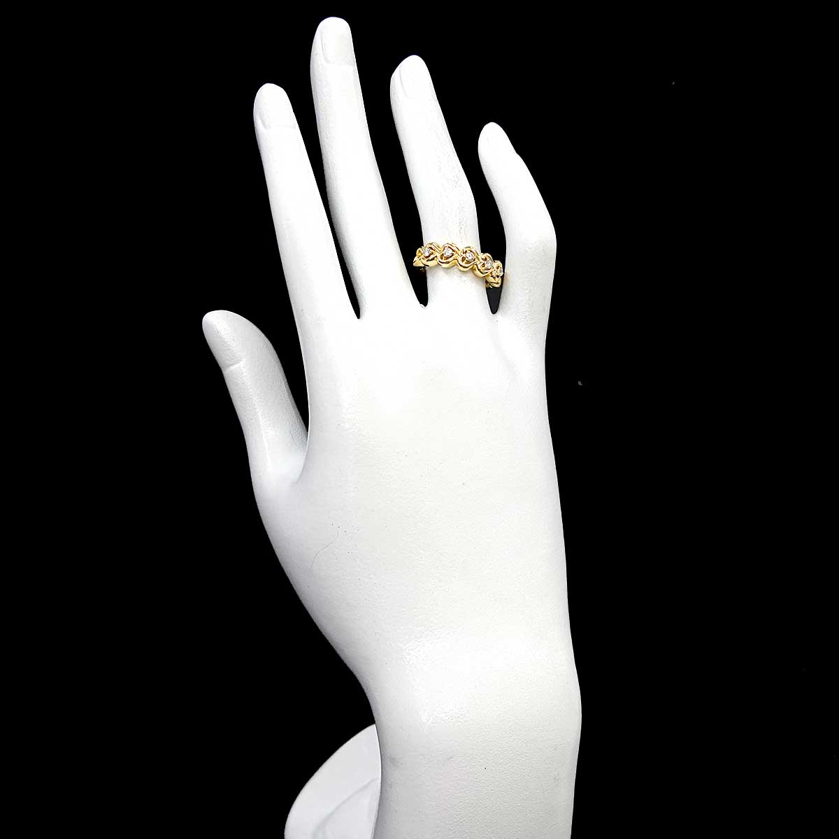 Diamond 0.15ct Ring 18K YG 750 Size6.25-6.5(US)