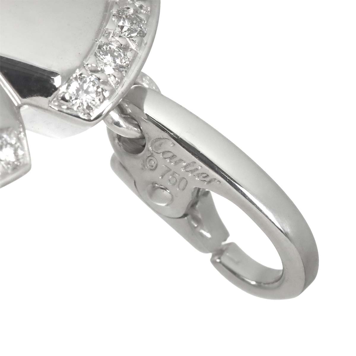 Ginkgo Diamond Charm Pendant 18K White Gold 750