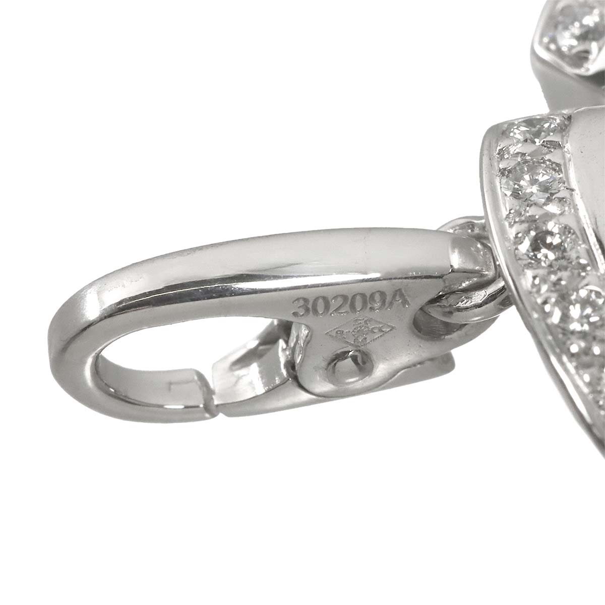 Ginkgo Diamond Charm Pendant 18K White Gold 750