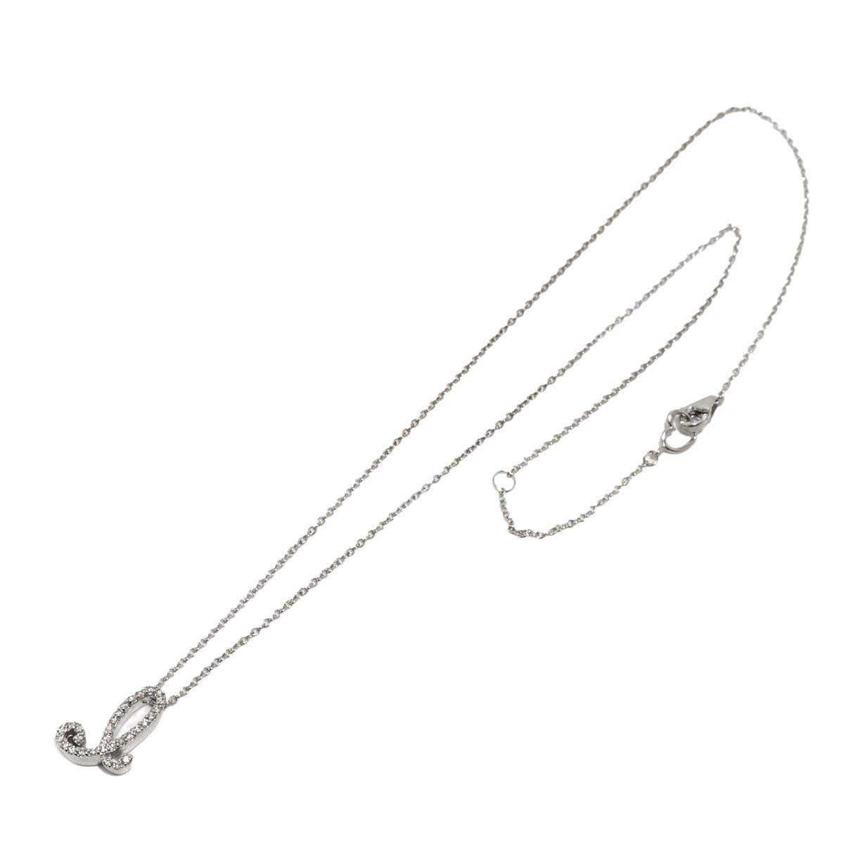 Diamond 0.14ct Initial Necklace 18K White Gold 750
