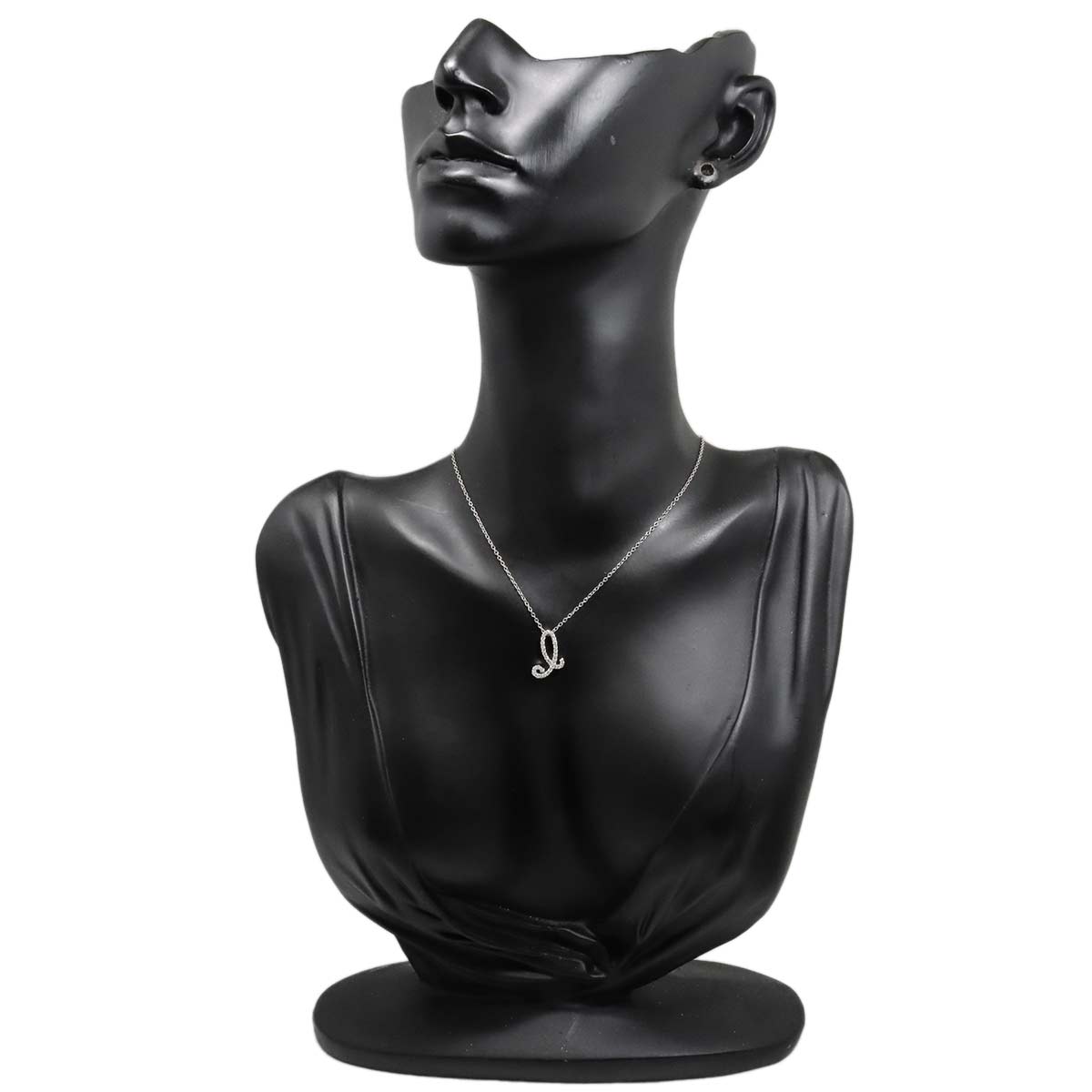 Diamond 0.14ct Initial Necklace 18K White Gold 750