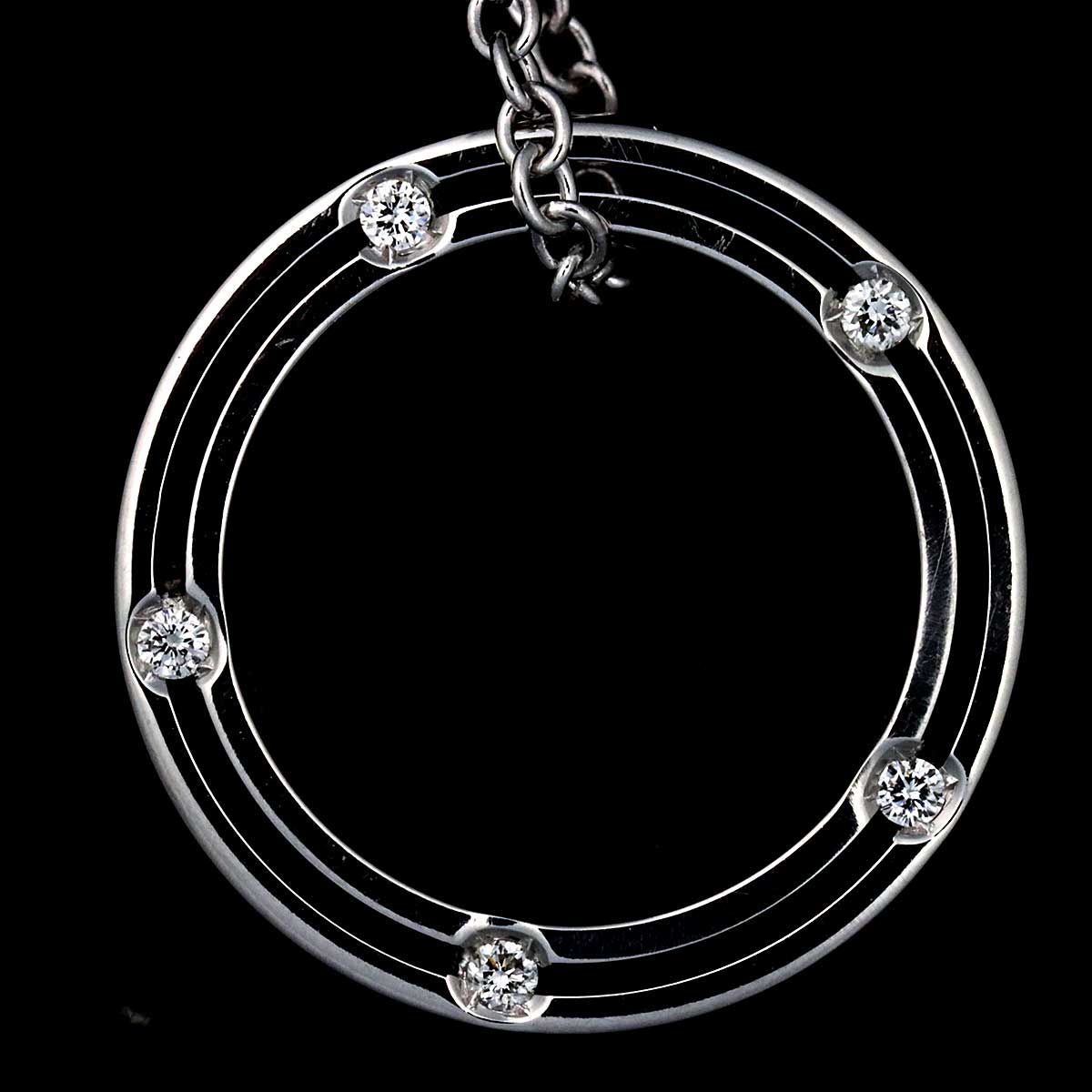 D-SIDE Diamond Long Necklace 18K White Gold 750