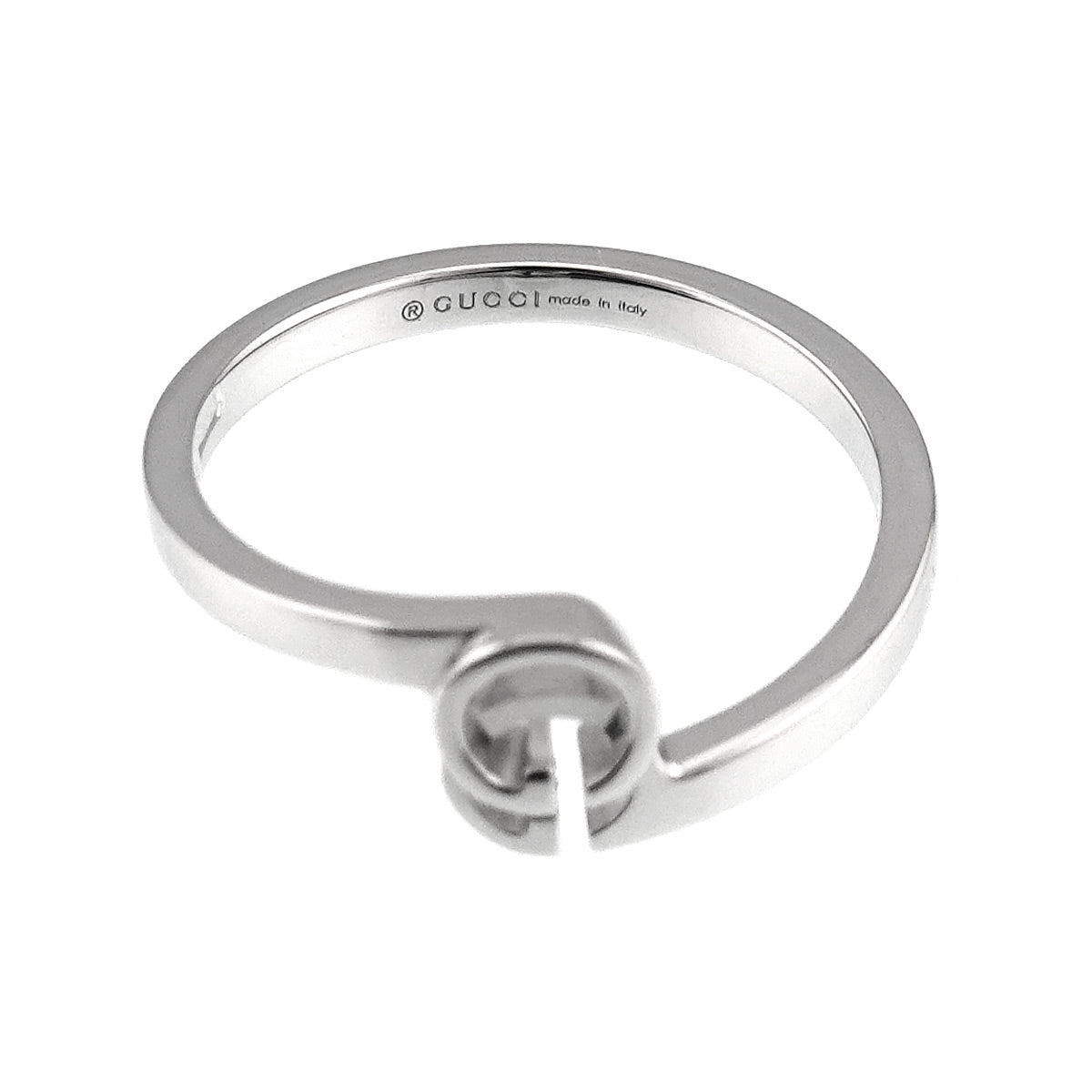 GG Logo Ring 18K WG White Gold 750 Size9 4.75-5(US)