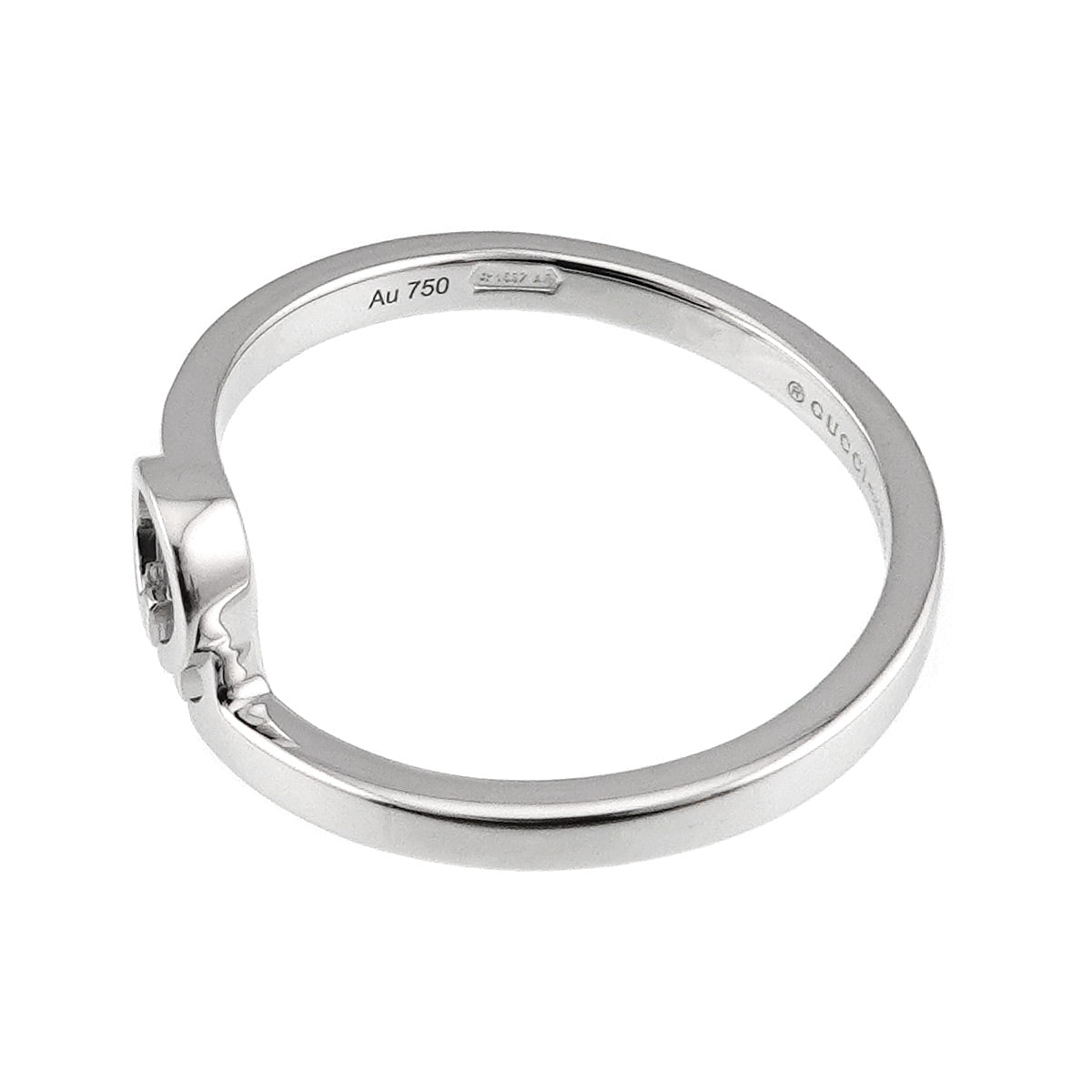 GG Logo Ring 18K WG White Gold 750 Size9 4.75-5(US)