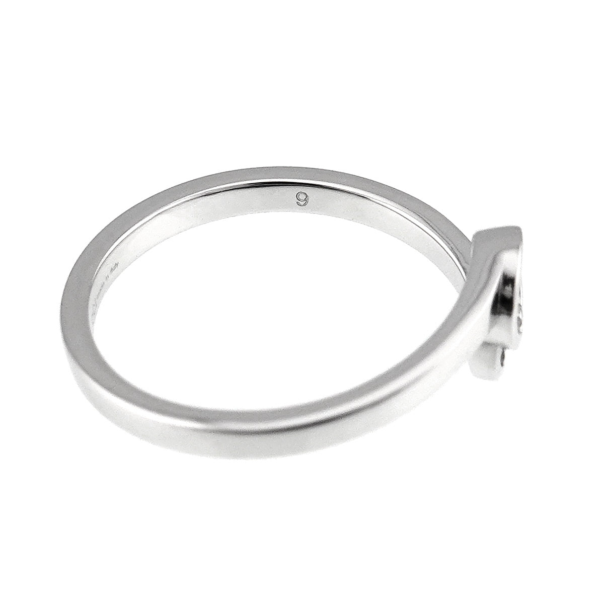 GG Logo Ring 18K WG White Gold 750 Size9 4.75-5(US)