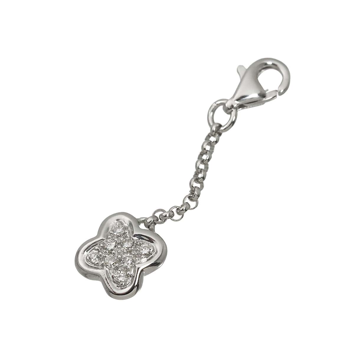 Diamond Charm Pendant Top 18K White Gold 750