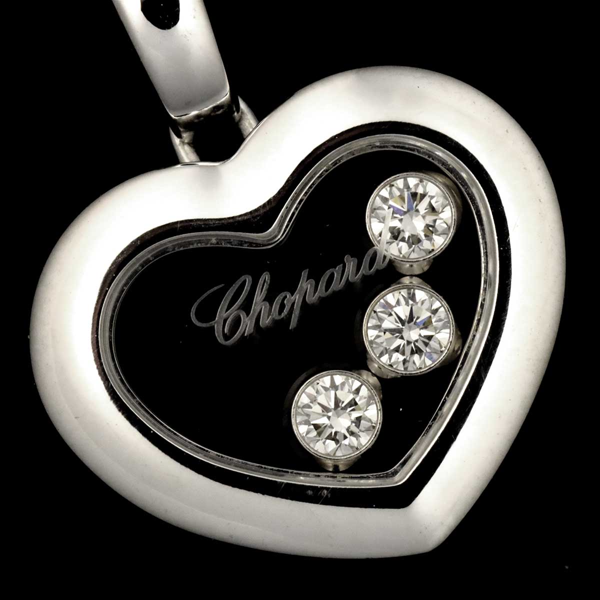 Happy Diamond Heart Necklace 18K White Gold 750