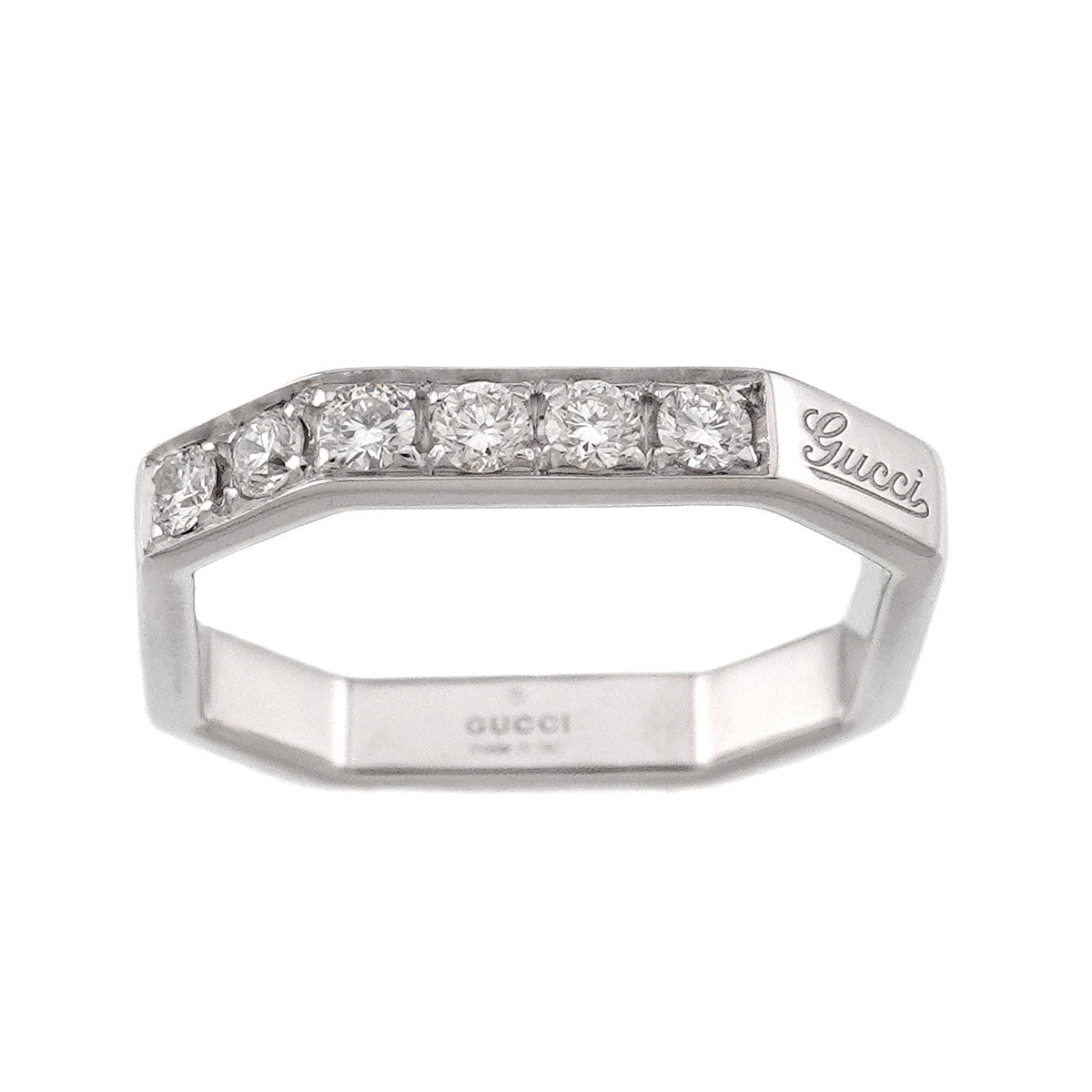 Diamond Ring 18K WG 750 size6 4.5(US)