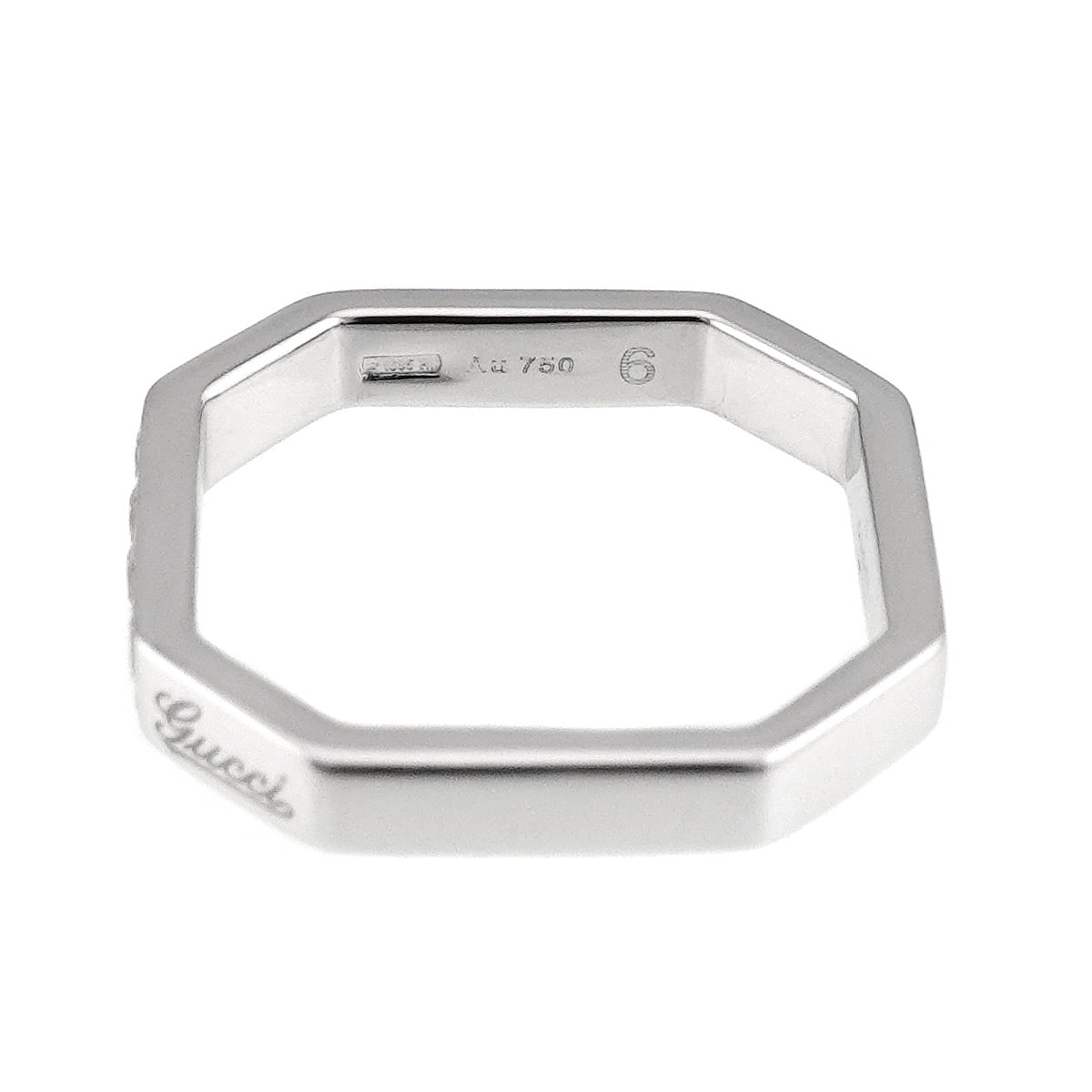 Diamond Ring 18K WG 750 size6 4.5(US)