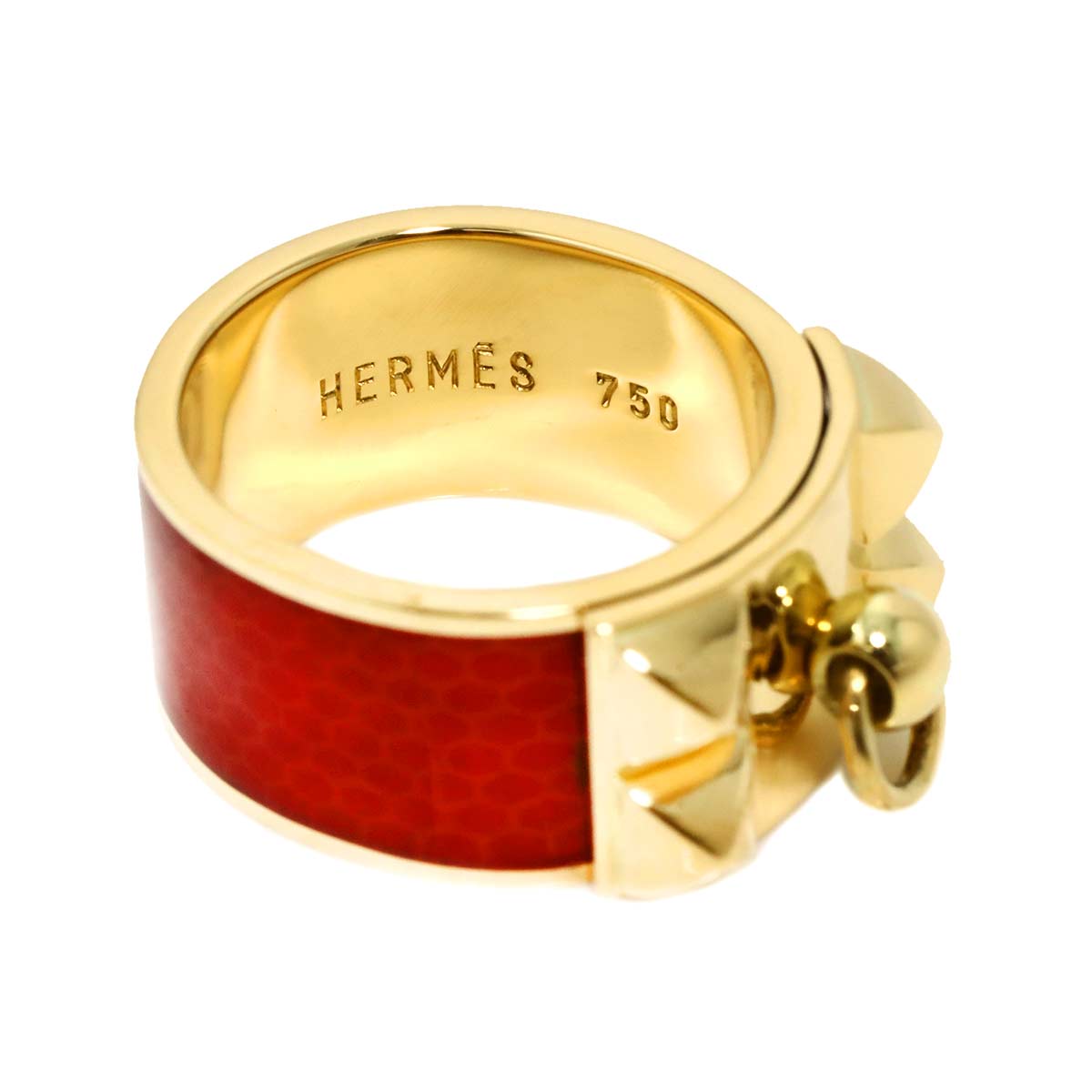 Collier de Chien Enamel Ring 18K YG 750 Size52 6(US)