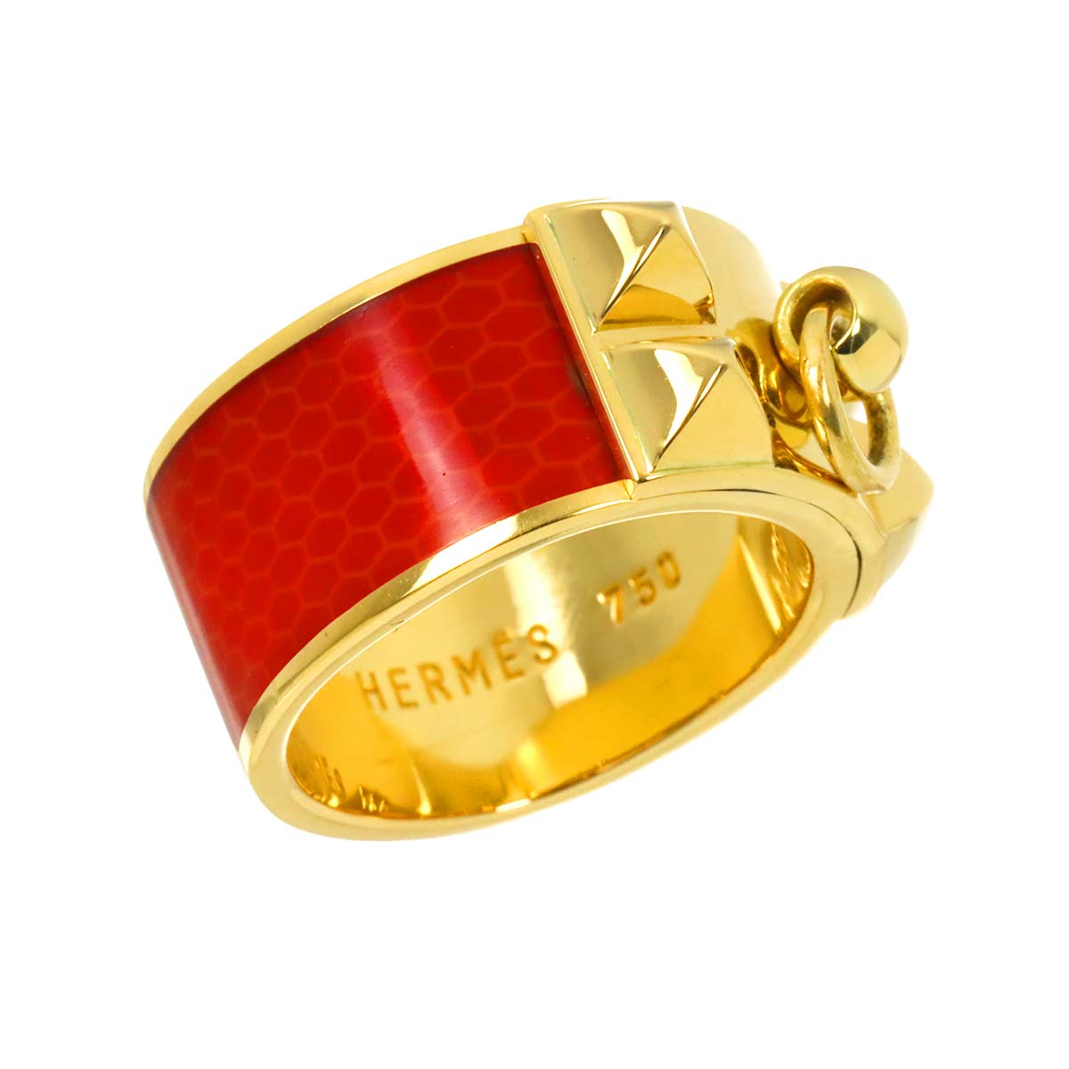 Collier de Chien Enamel Ring 18K YG 750 Size52 6(US)
