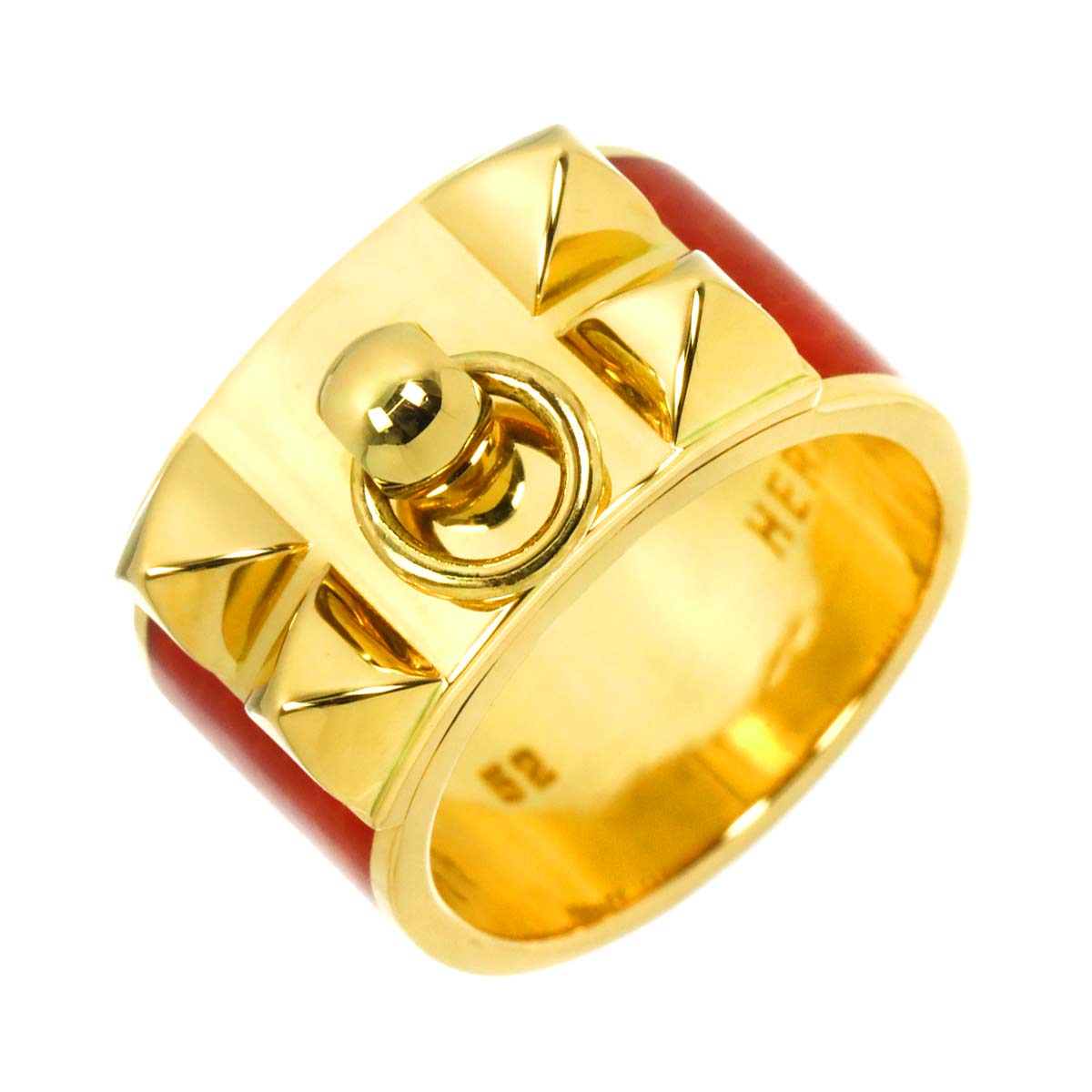 Collier de Chien Enamel Ring 18K YG 750 Size52 6(US)