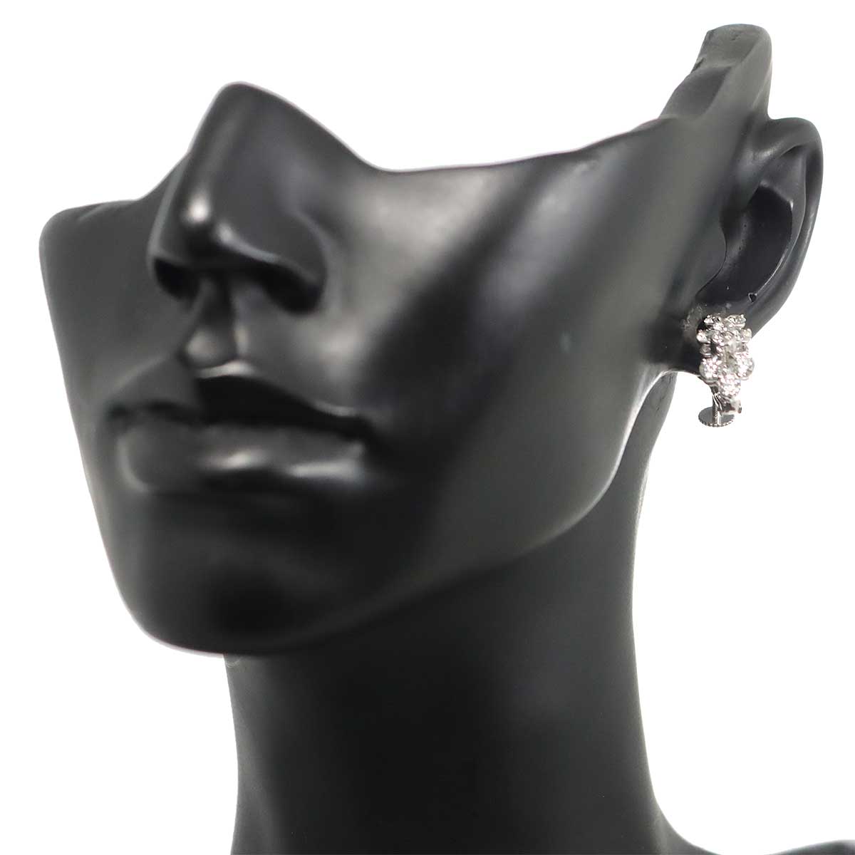 Diamond 1.61ct Earring Clip on 18K WG 750 One Piece only