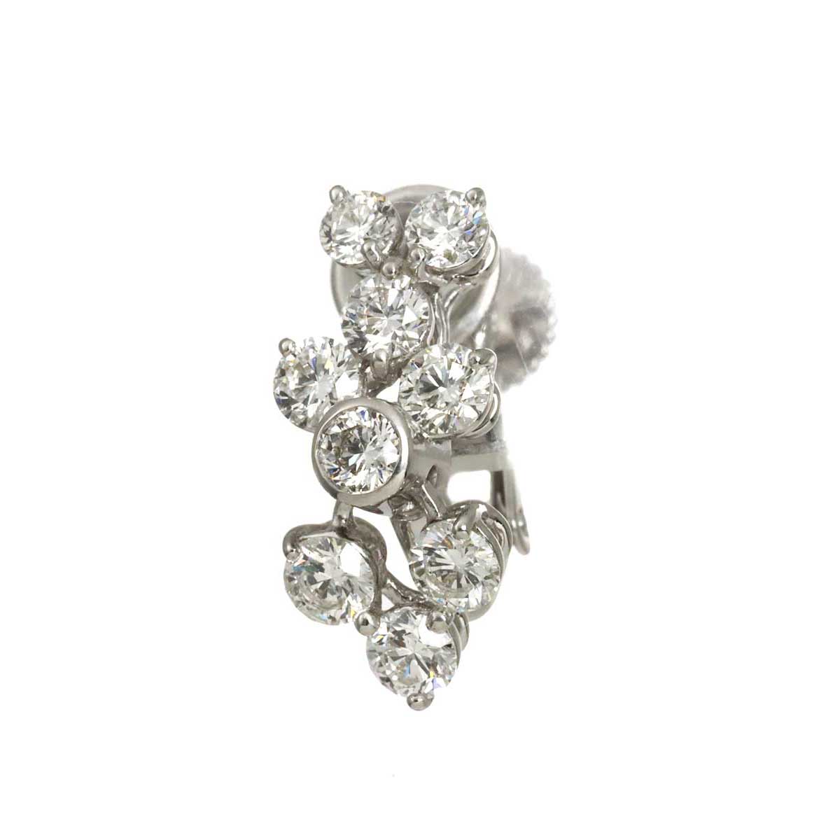 Diamond 1.61ct Earring Clip on 18K WG 750 One Piece only