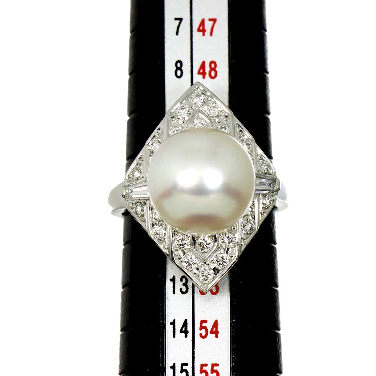 South Sea pearl 11.2mm Diamond 0.52ct Ring Pt size5.5-5.75(US)
